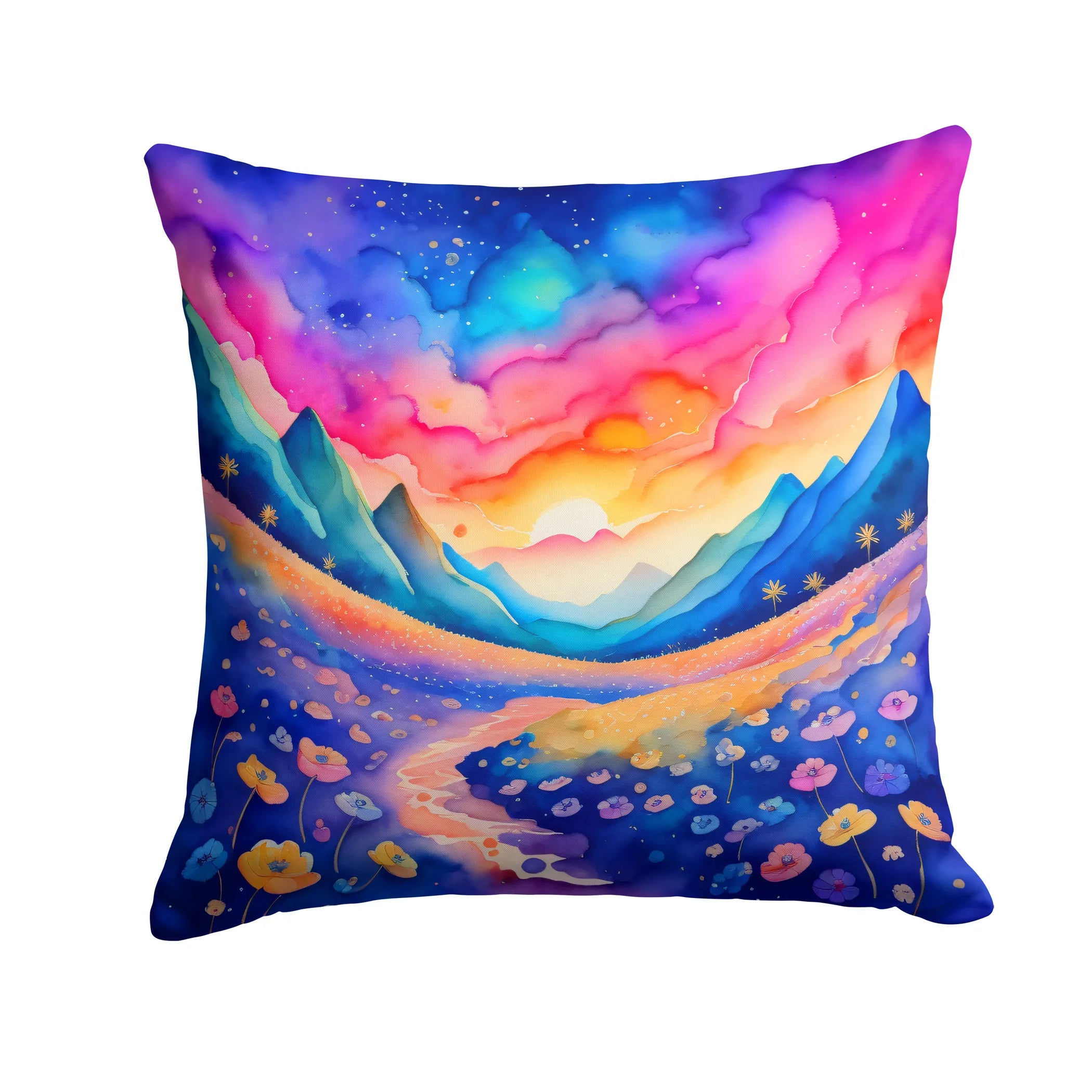 Colorful Flowers Throw Pillow - Pack Of: 1 | Collection name: Colorful flowers