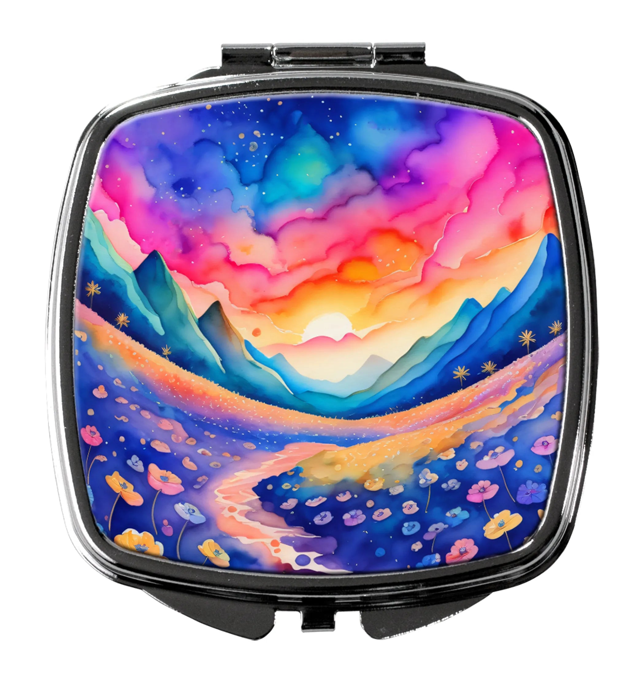 Colorful Flowers Compact Mirror - Pack Of: 1 | Collection name: Colorful flowers