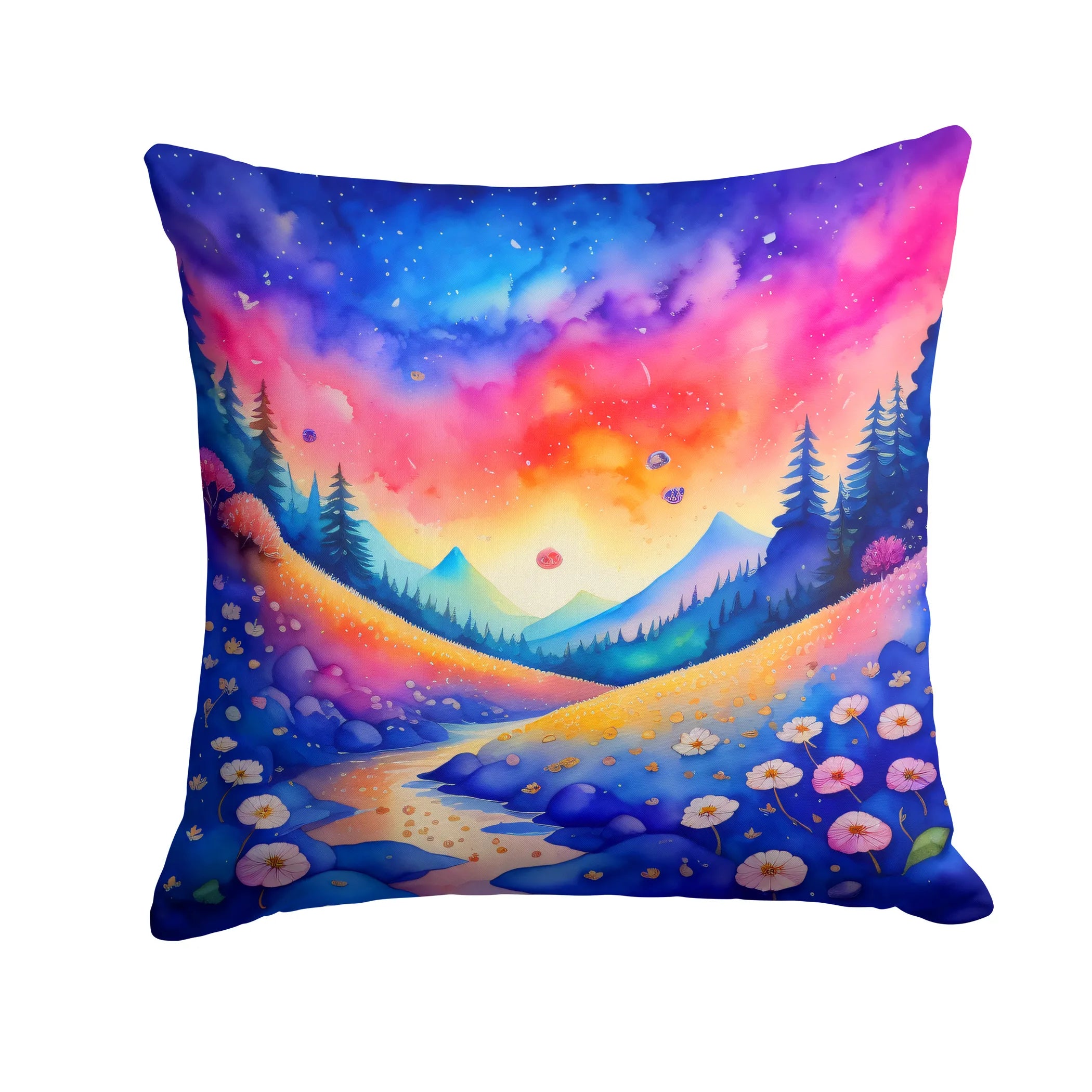 Colorful Flowers Throw Pillow - Pack Of: 1 | Collection name: Colorful flowers