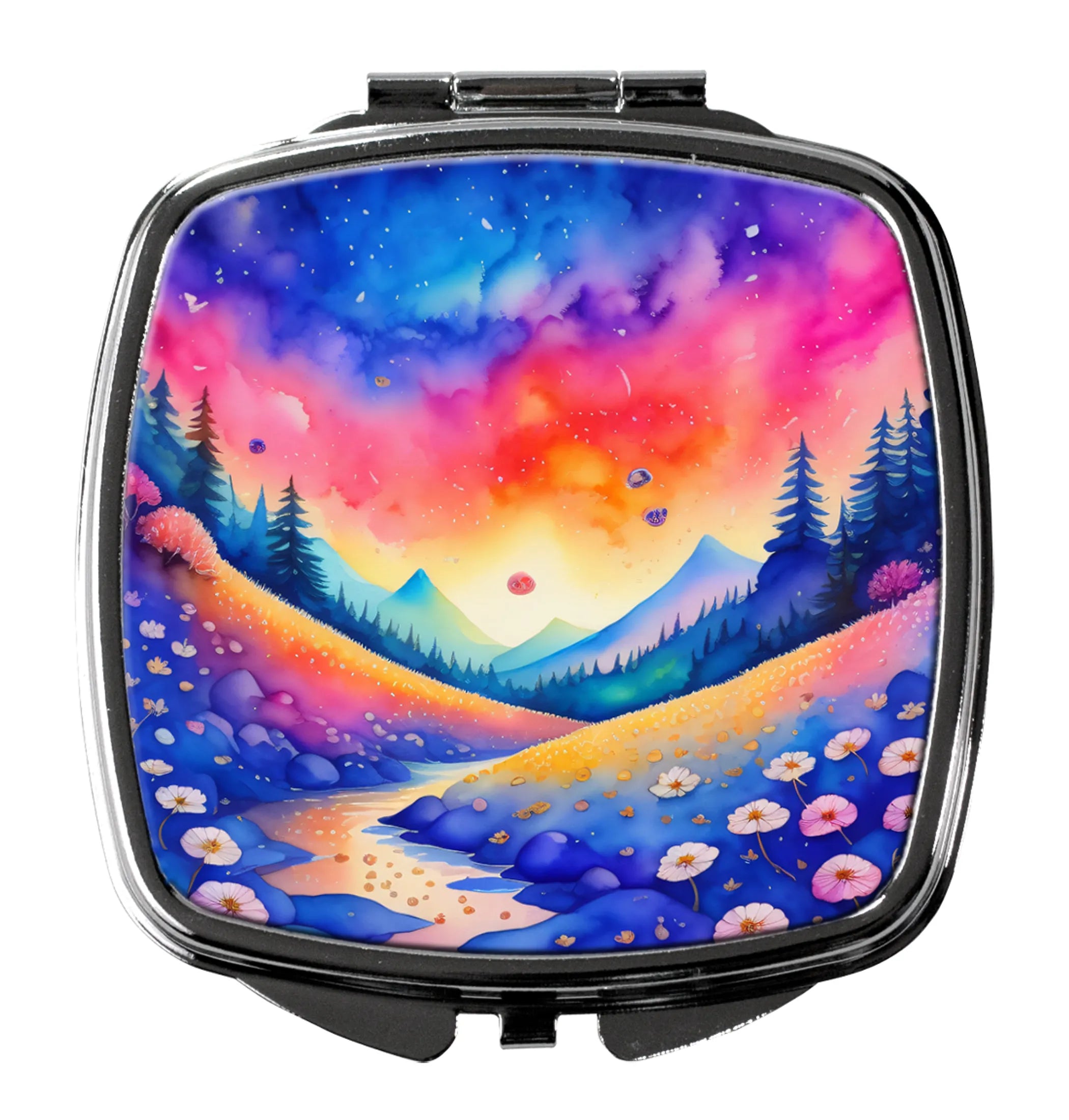 Colorful Flowers Compact Mirror - Pack Of: 1 | Collection name: Colorful flowers