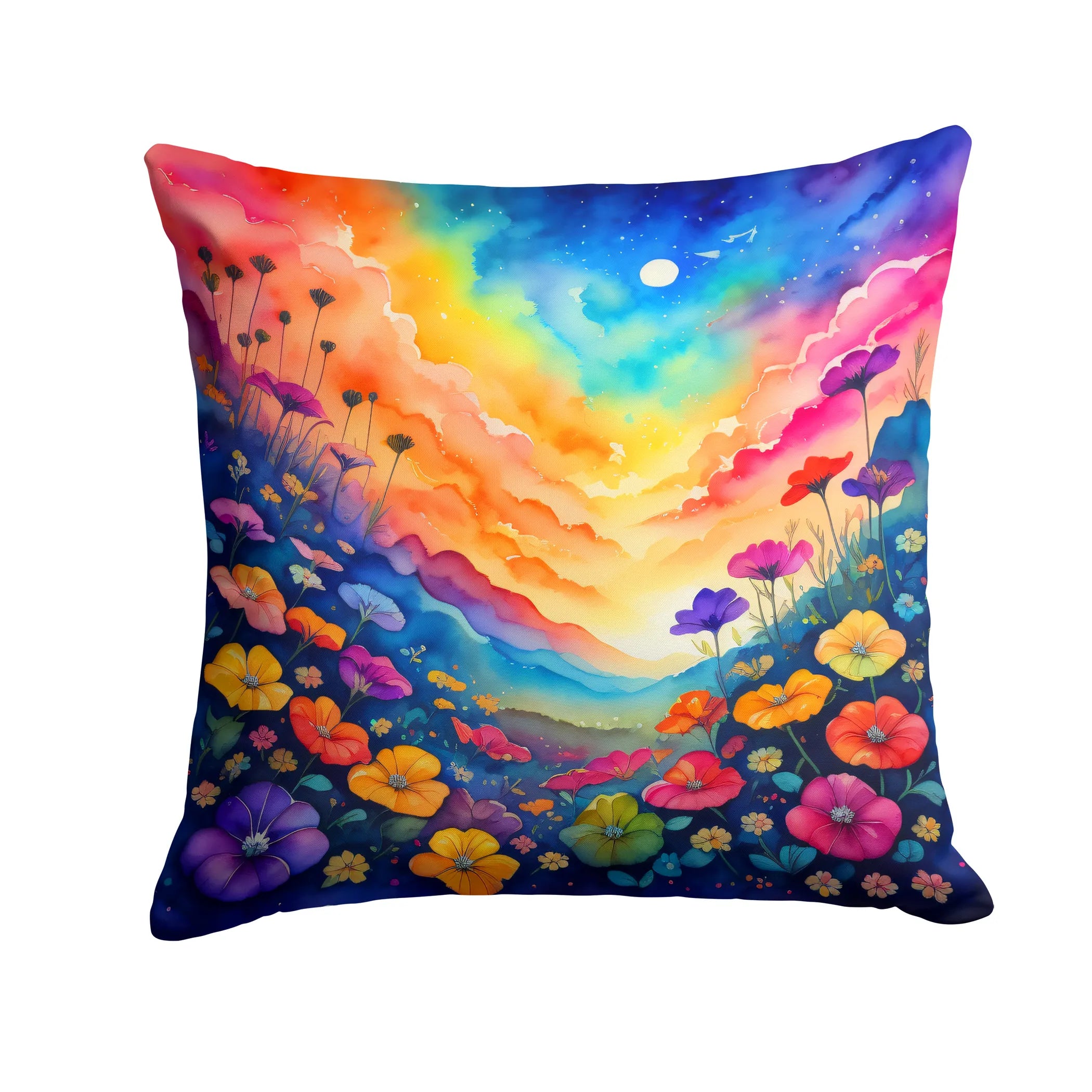 Colorful Flowers Throw Pillow - Pack Of: 1 | Collection name: Colorful flowers