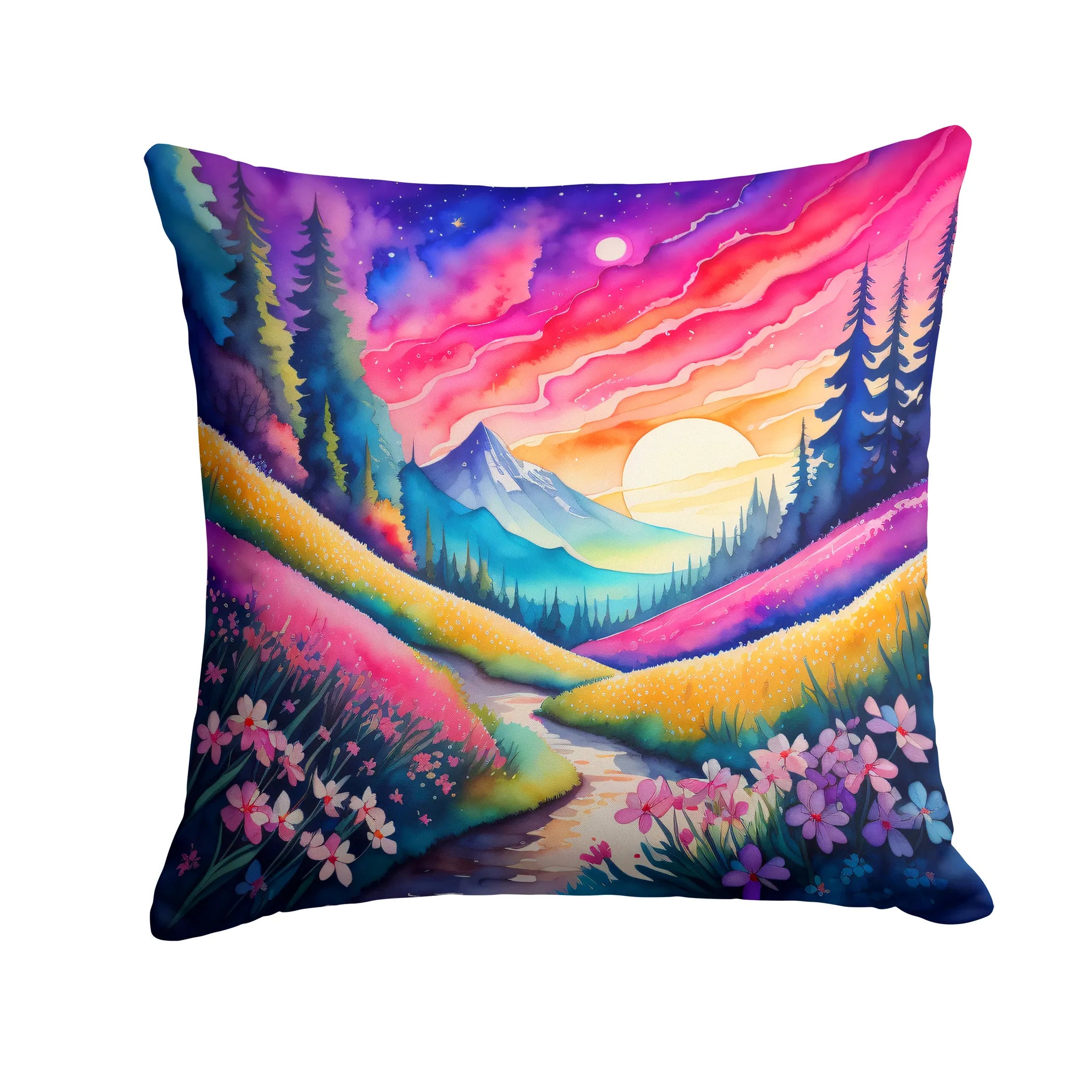 Colorful Flowers Throw Pillow - Pack Of: 1 | Collection name: Colorful flowers