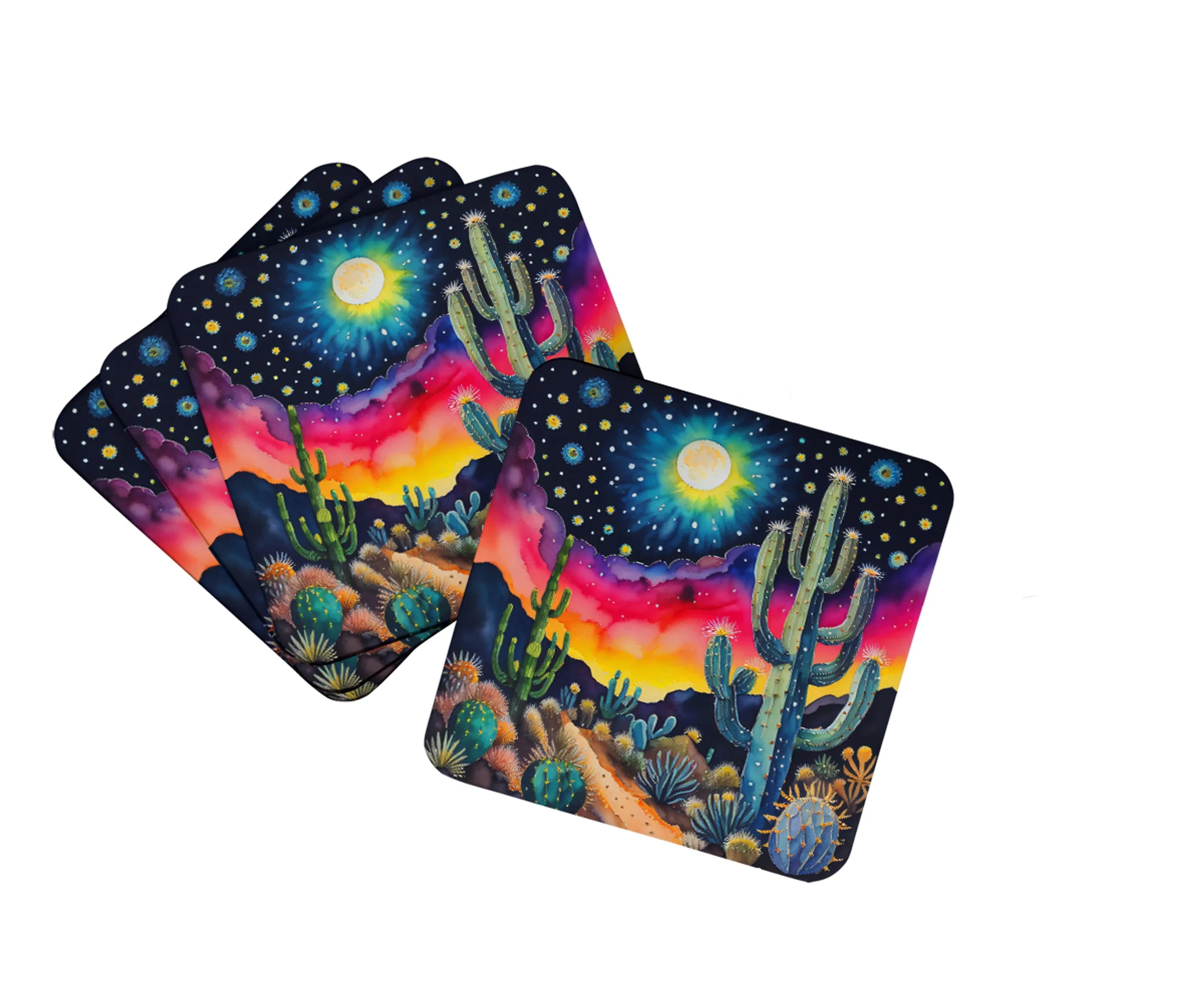 Colorful Flowers Foam Coasters - Size: 3.5 | Pack Of: 1 | Collection name: Colorful flowers