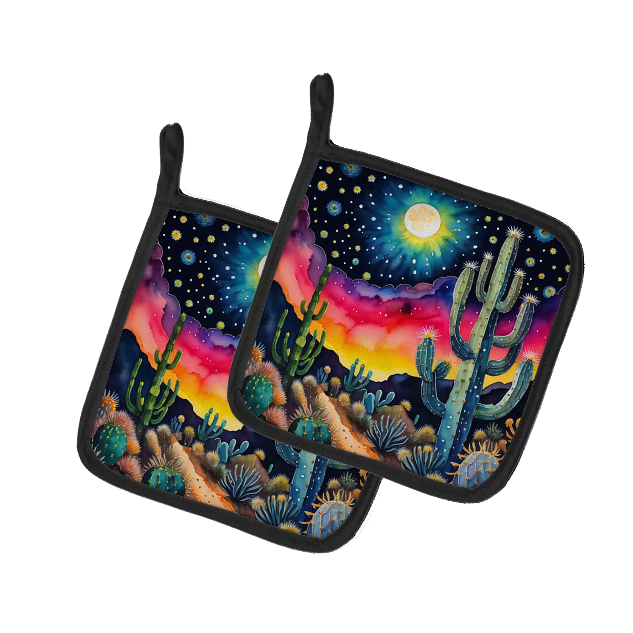 Colorful Flowers Pair of Pot Holders - Size: 7.5HX7.5W | Pack Of: 1 | Collection name: Colorful flowers