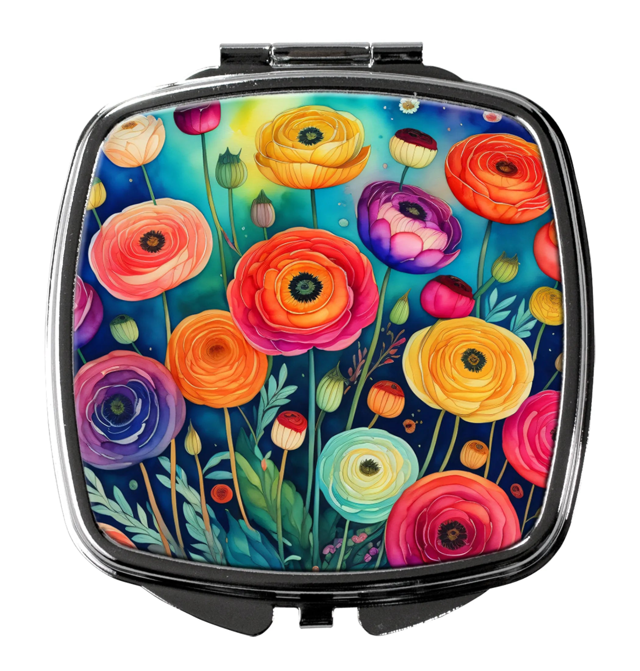 Colorful Flowers Compact Mirror - Pack Of: 1 | Collection name: Colorful flowers