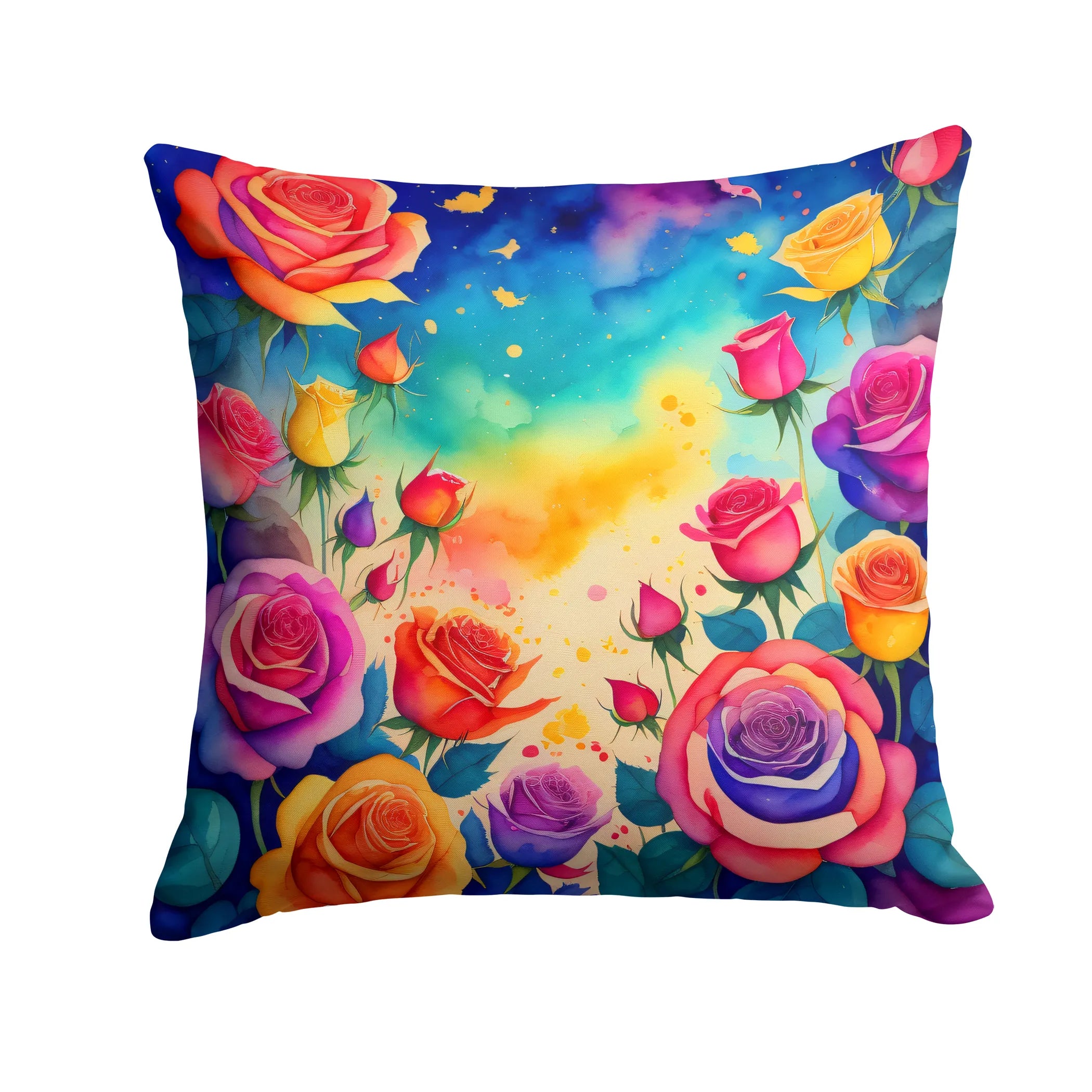 Colorful Flowers Throw Pillow - Pack Of: 1 | Collection name: Colorful flowers