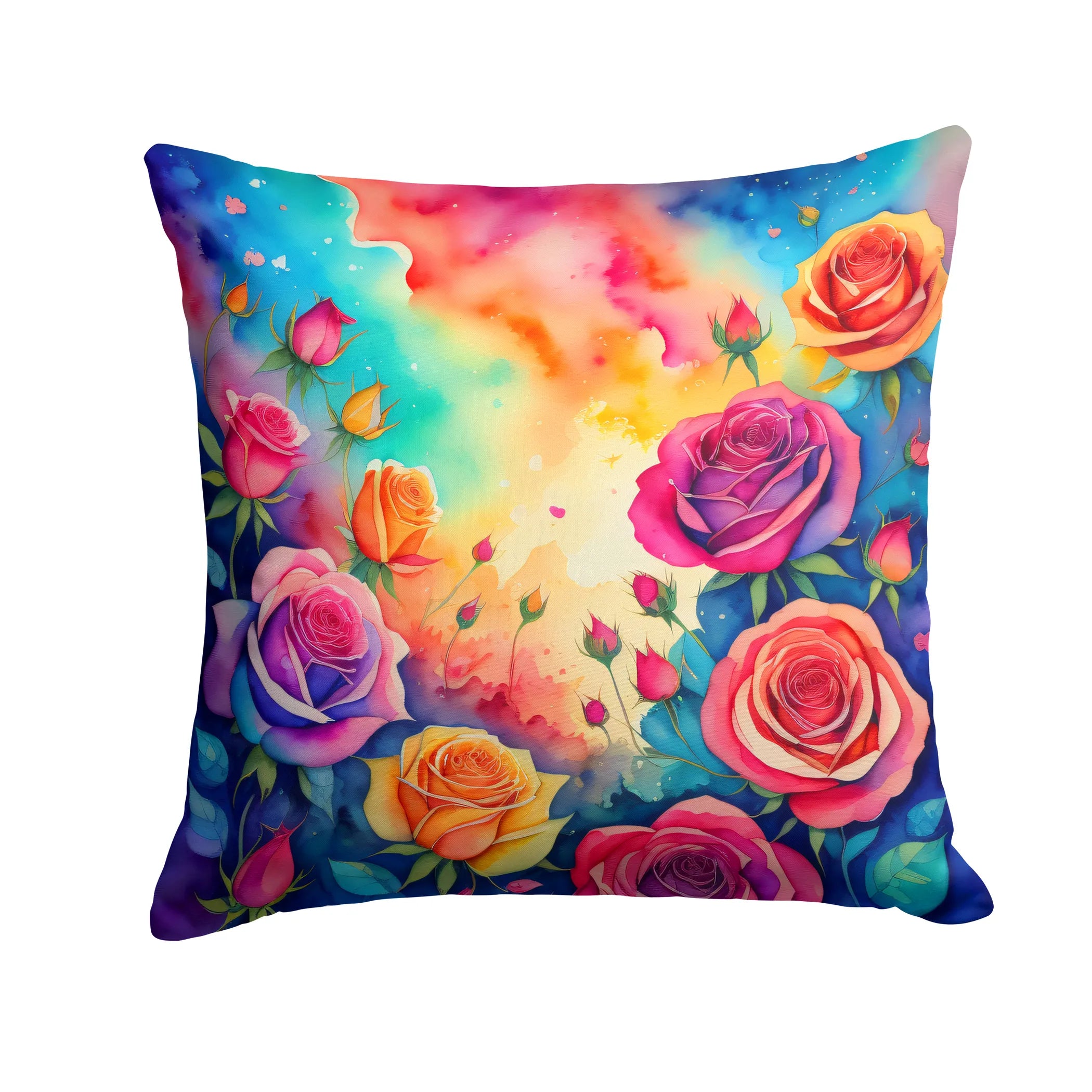Colorful Flowers Throw Pillow - Pack Of: 1 | Collection name: Colorful flowers