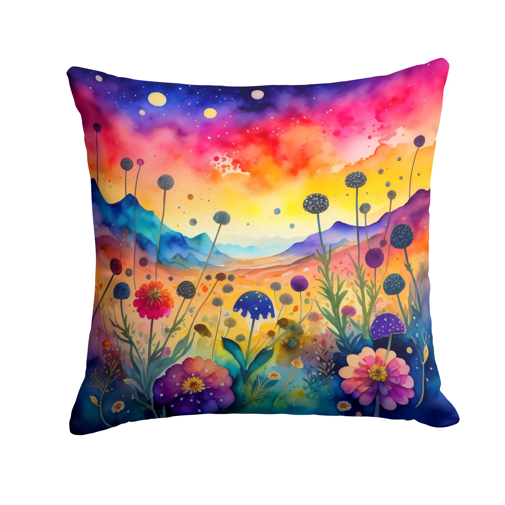 Colorful Flowers Throw Pillow - Pack Of: 1 | Collection name: Colorful flowers