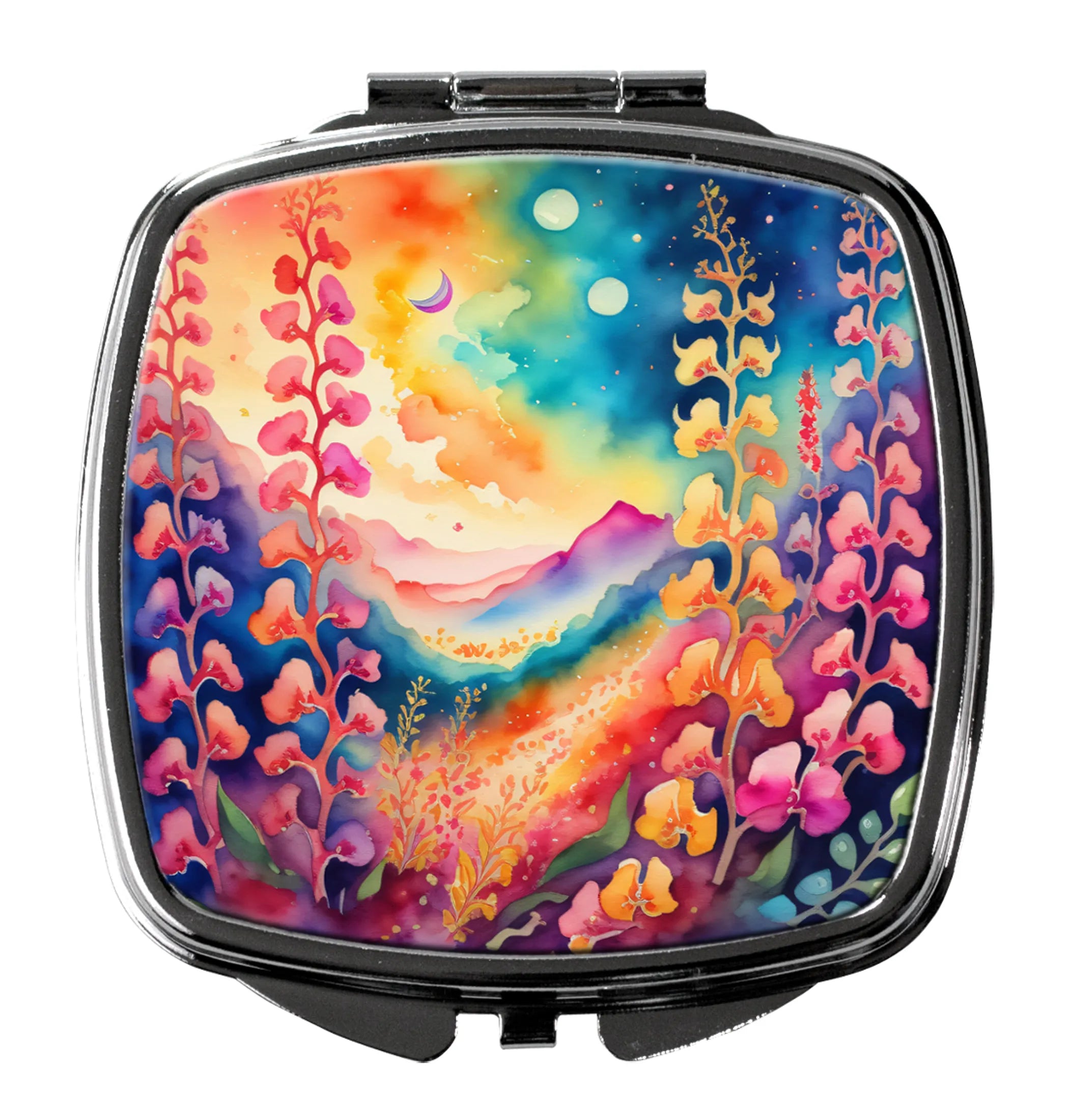 Colorful Flowers Compact Mirror - Pack Of: 1 | Collection name: Colorful flowers