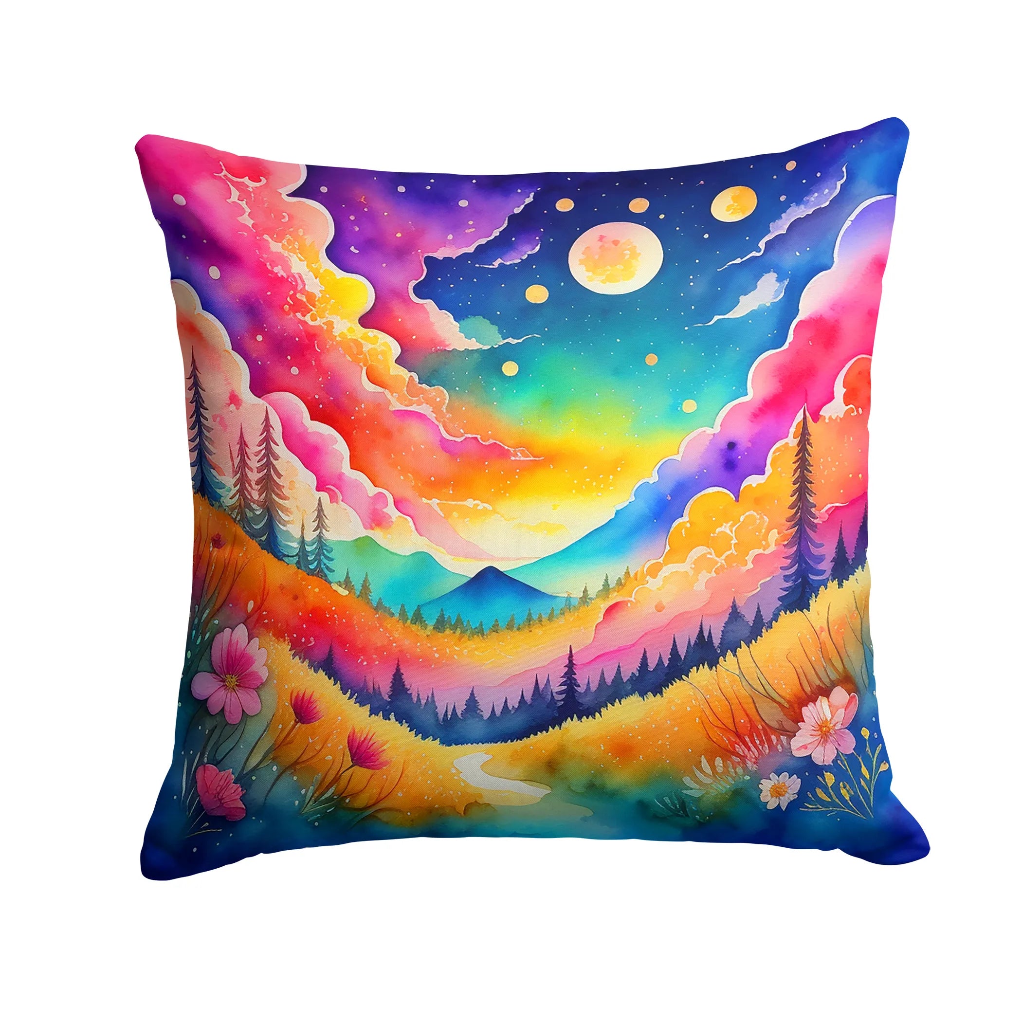Colorful Flowers Throw Pillow - Pack Of: 1 | Collection name: Colorful flowers