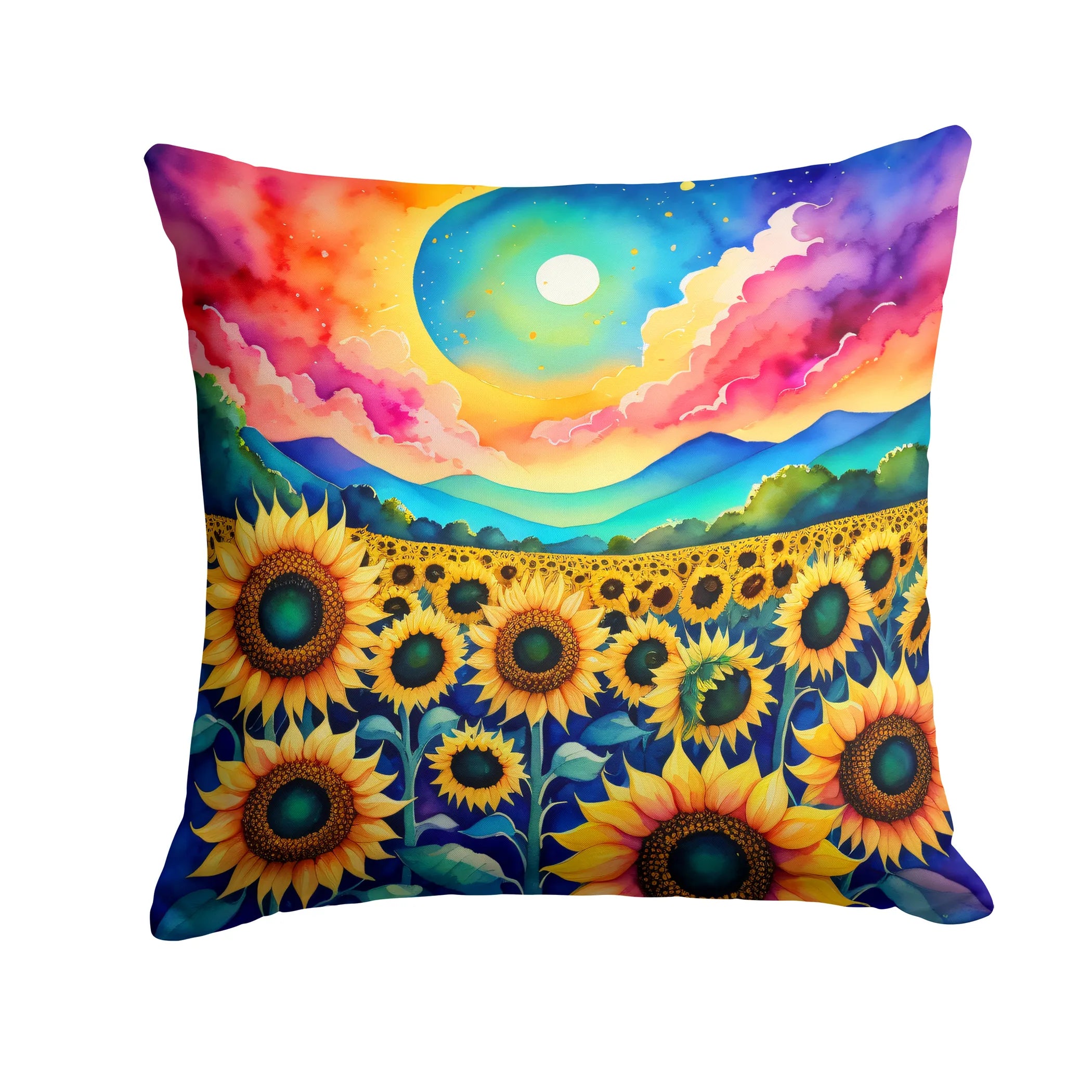 Colorful Flowers Throw Pillow - Pack Of: 1 | Collection name: Colorful flowers