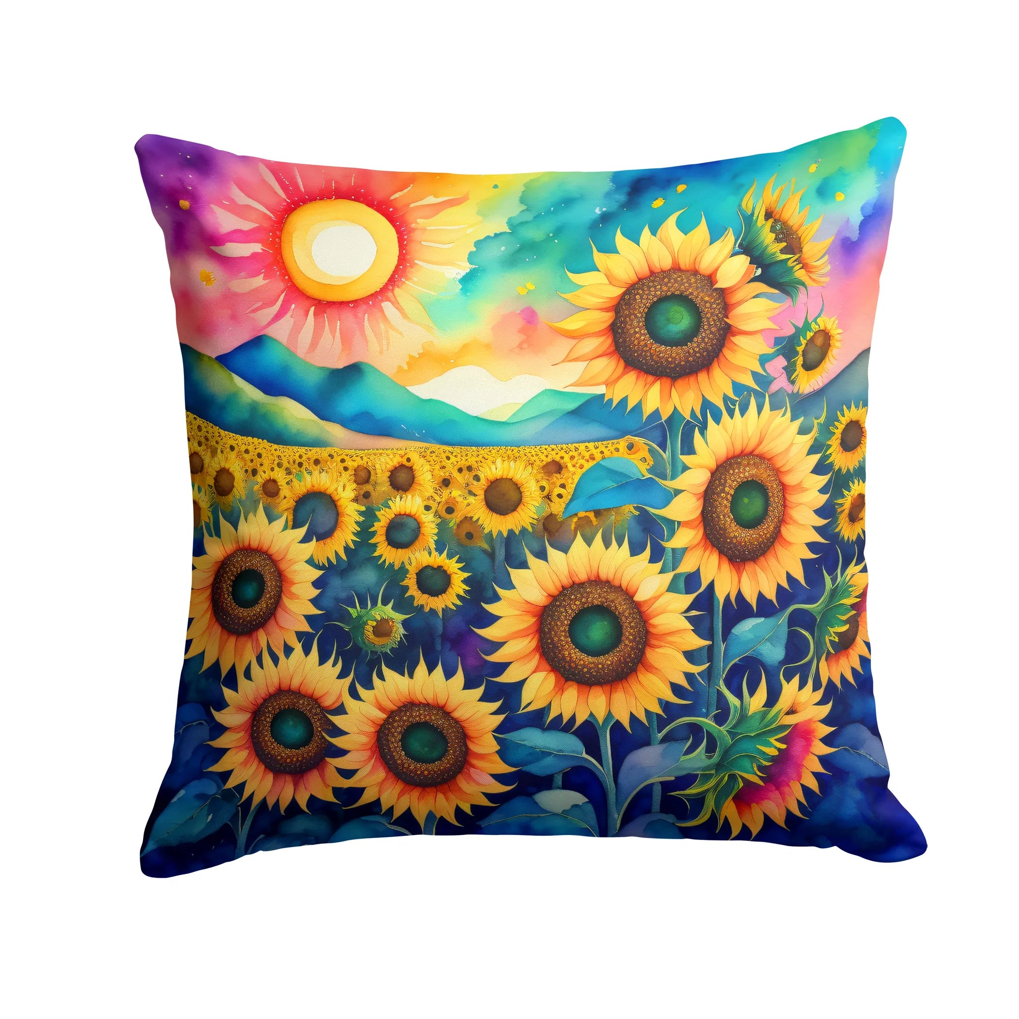 Colorful Flowers Throw Pillow - Pack Of: 1 | Collection name: Colorful flowers