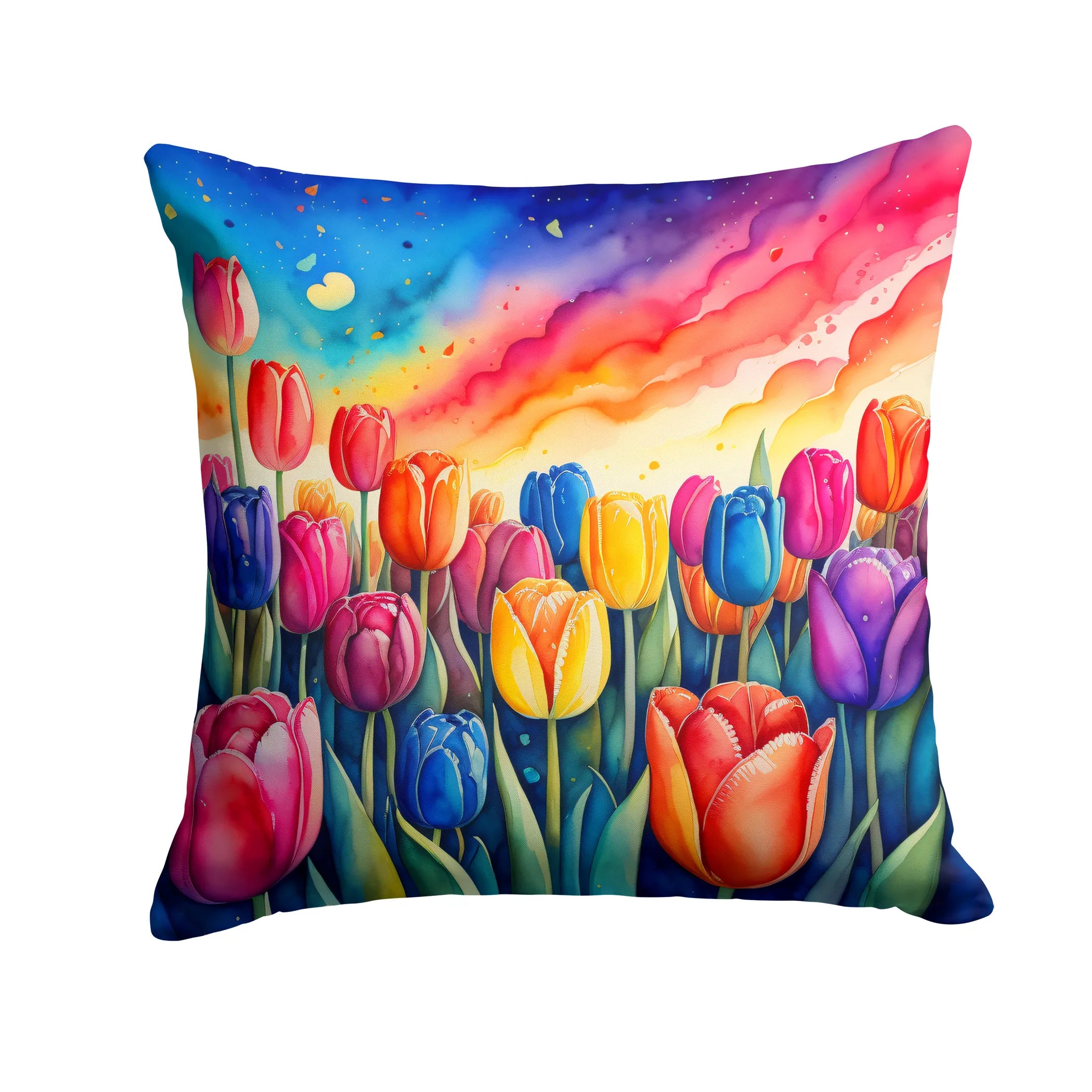 Colorful Flowers Throw Pillow - Pack Of: 1 | Collection name: Colorful flowers