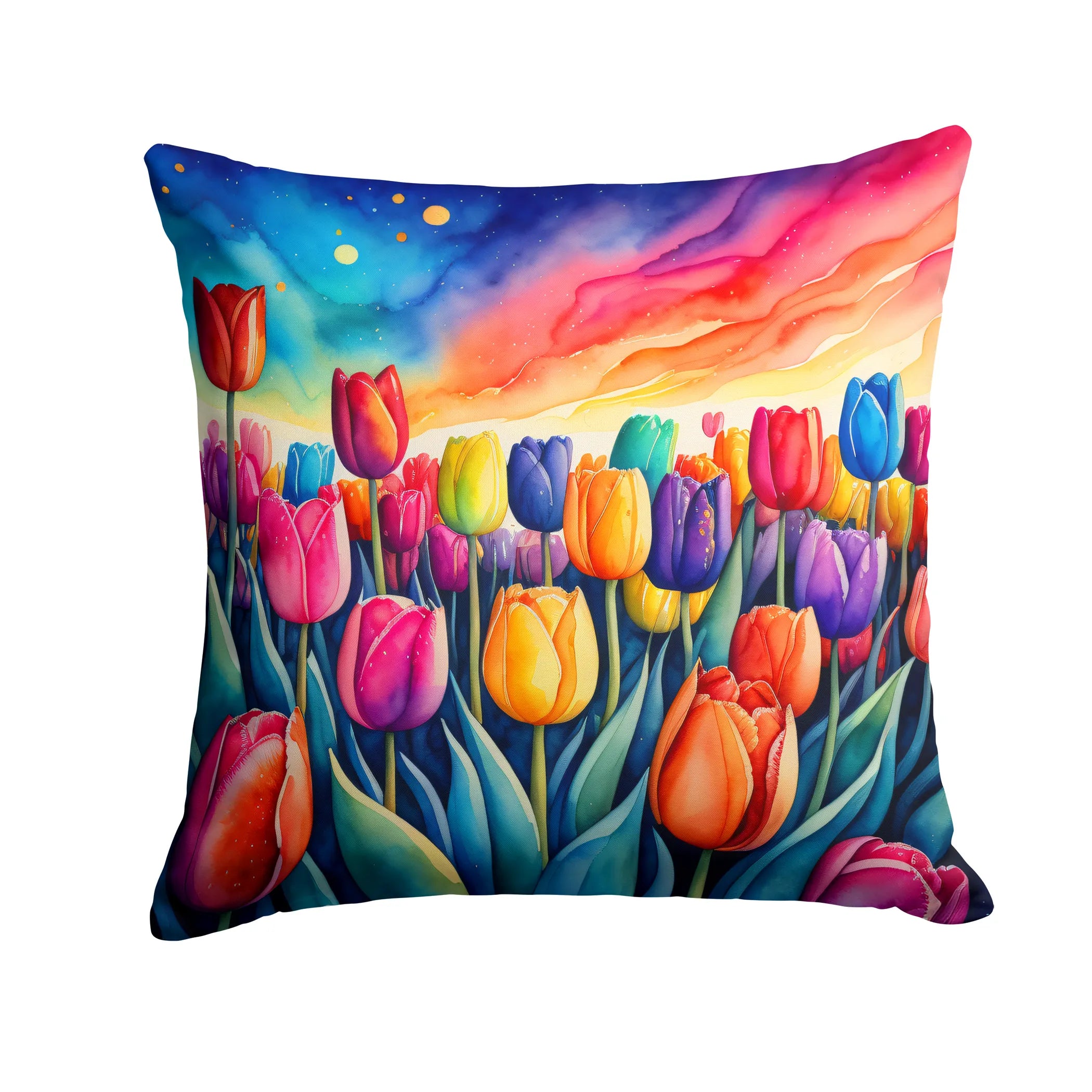 Colorful Flowers Throw Pillow - Pack Of: 1 | Collection name: Colorful flowers