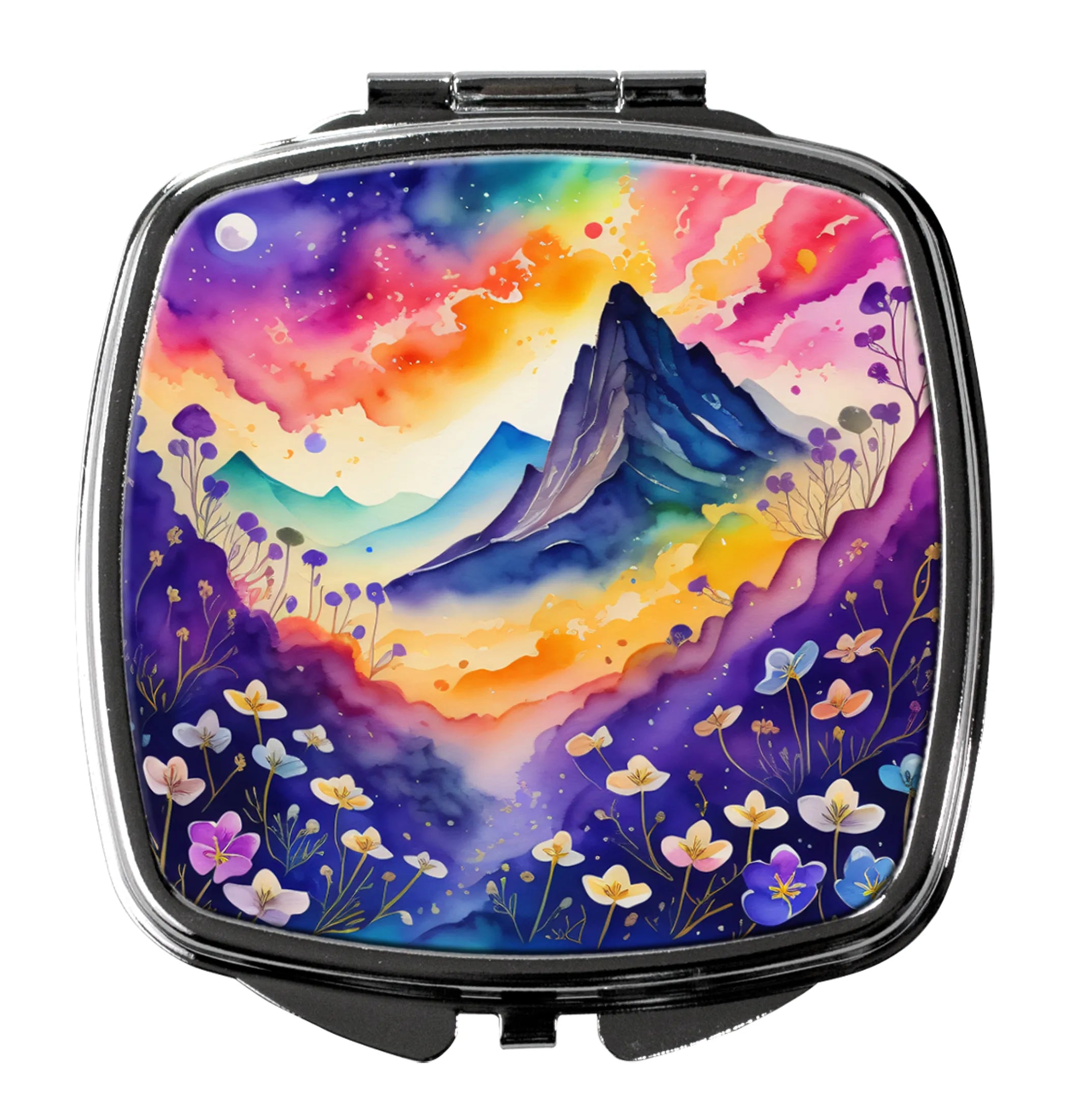 Colorful Flowers Compact Mirror - Pack Of: 1 | Collection name: Colorful flowers