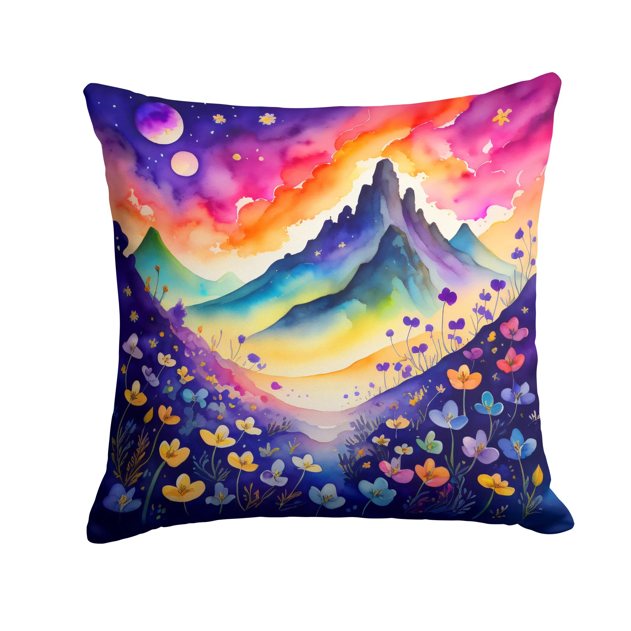 Colorful Flowers Throw Pillow - Pack Of: 1 | Collection name: Colorful flowers
