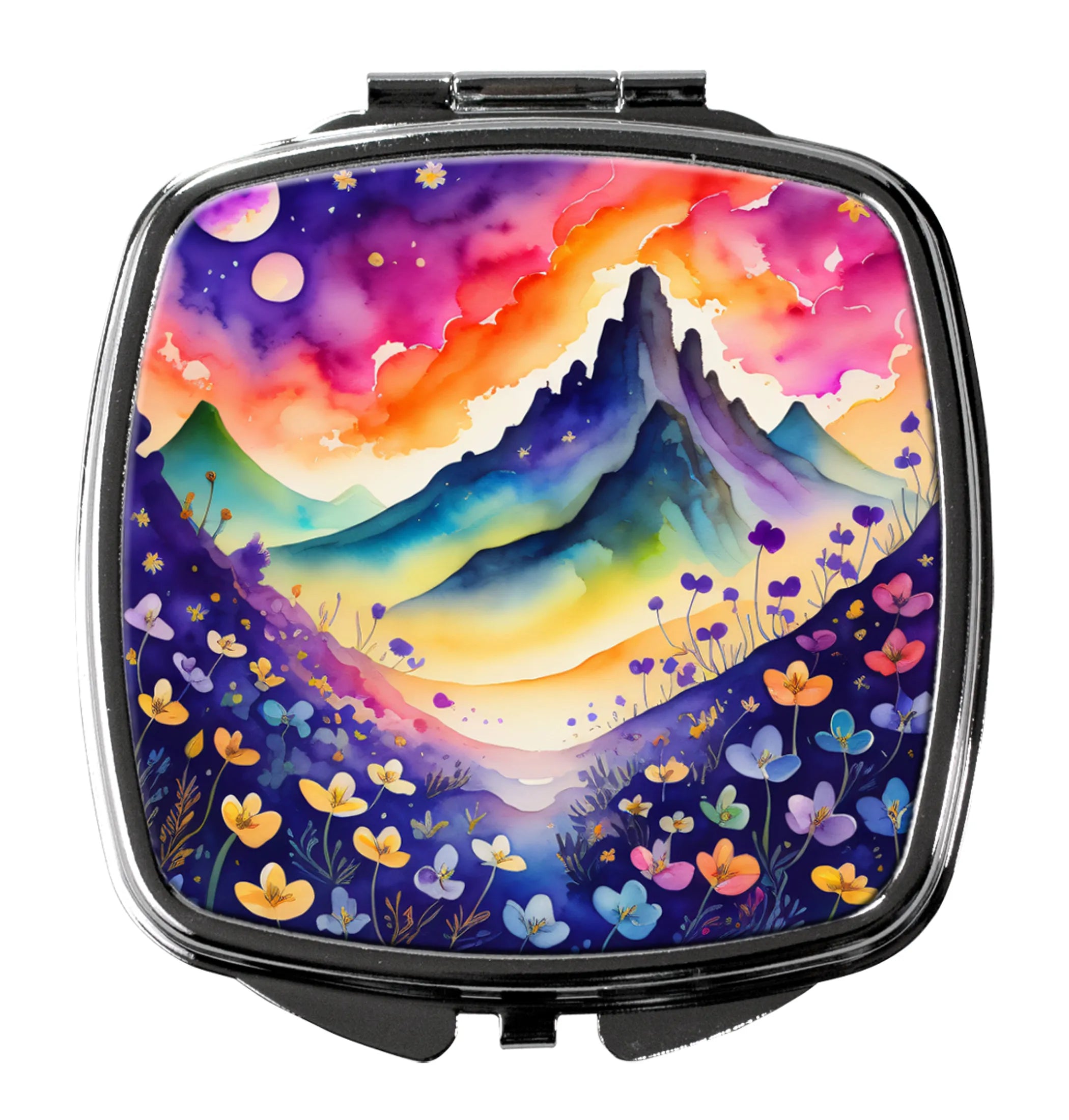 Colorful Flowers Compact Mirror - Pack Of: 1 | Collection name: Colorful flowers