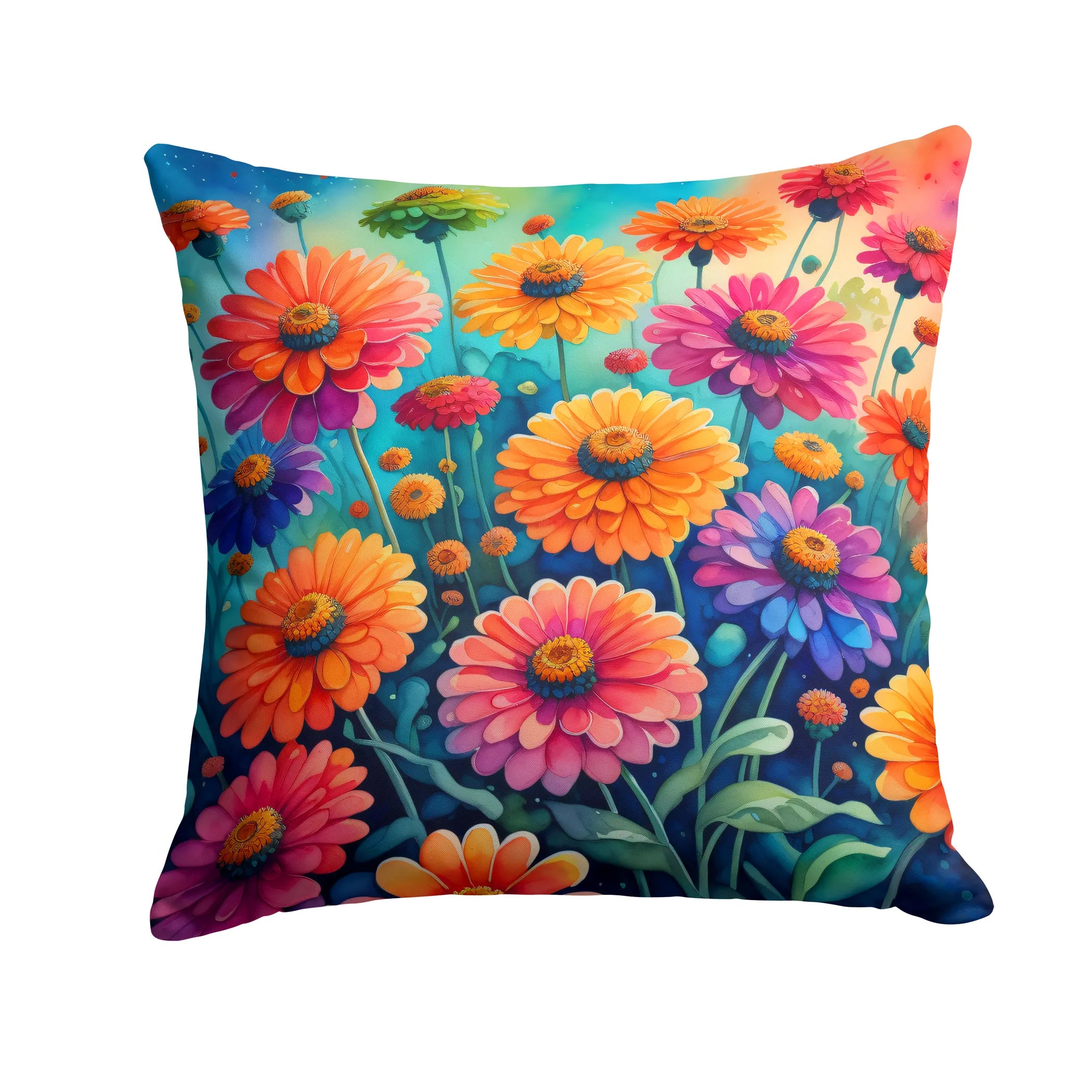 Colorful Flowers Throw Pillow - Pack Of: 1 | Collection name: Colorful flowers