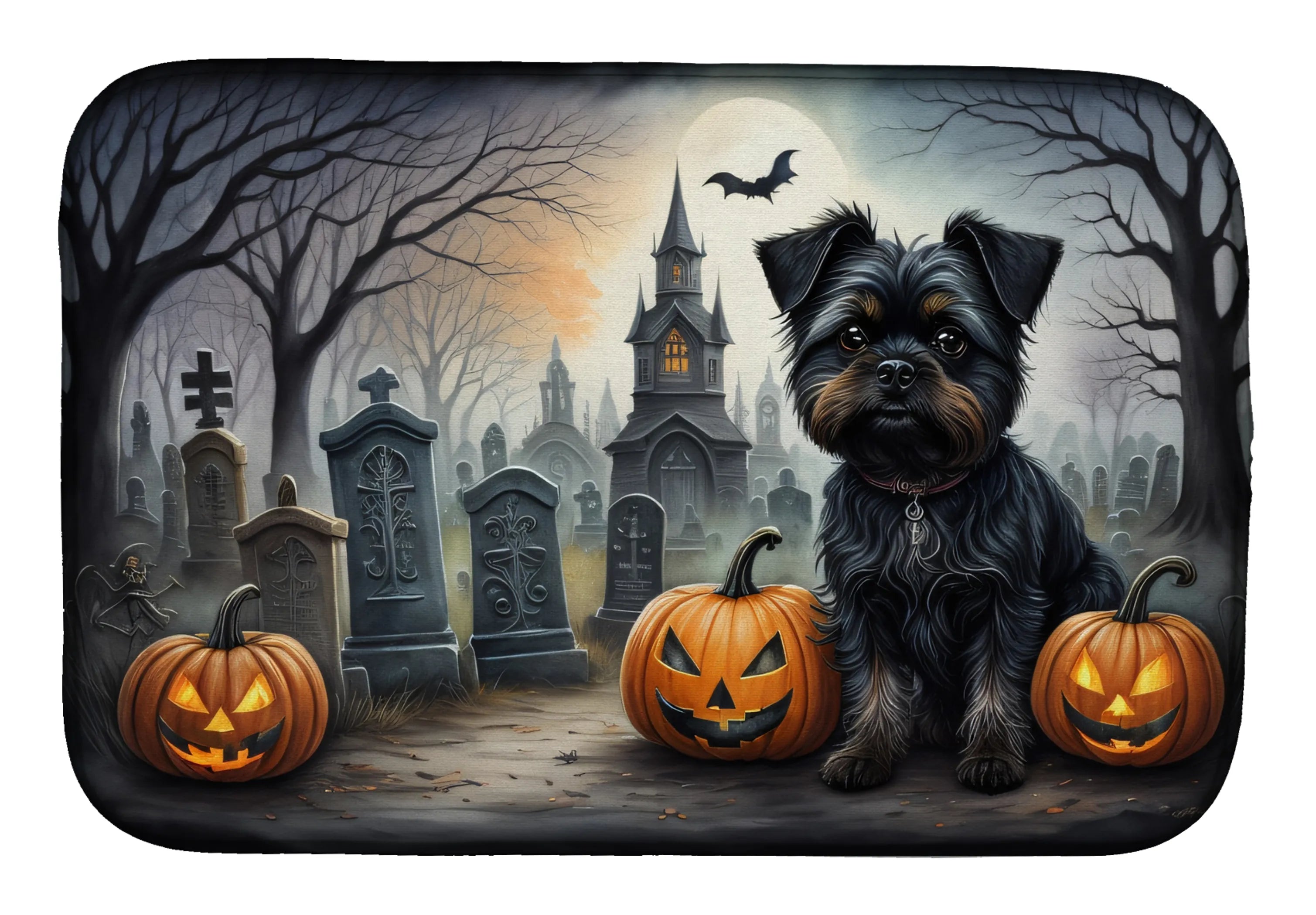 Spooky Halloween Dish Drying Mat - Size: 14  X 21" | Pack Of: 1 | Collection name: Spooky halloween
