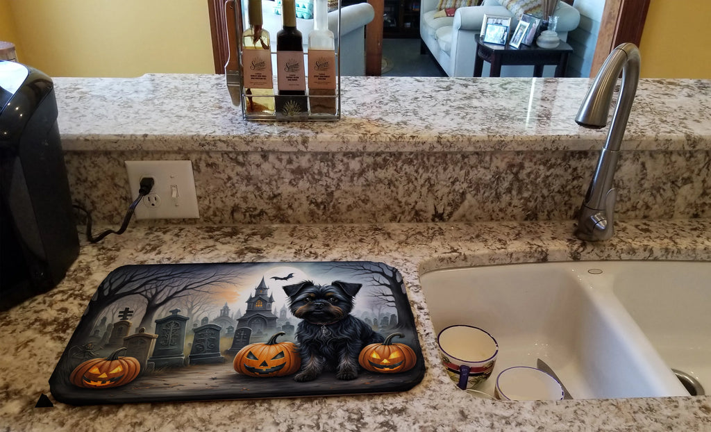 Spooky Halloween Dish Drying Mat - Size: 14  X 21" | Pack Of: 1 | Collection name: Spooky halloween