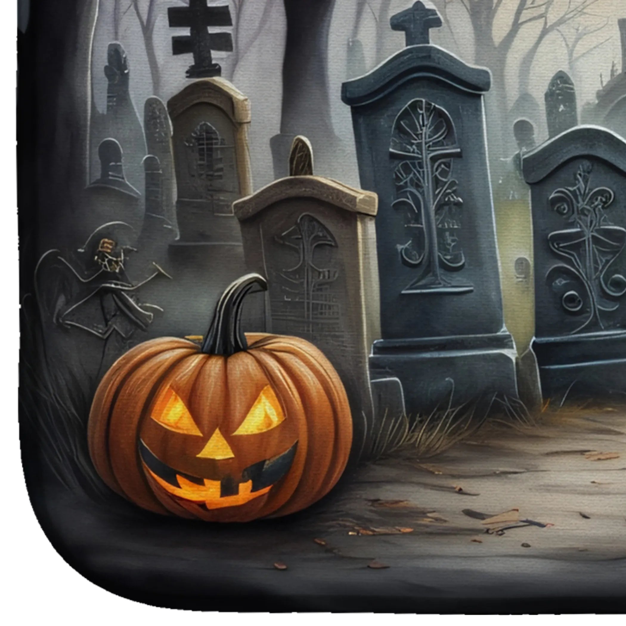 Spooky Halloween Dish Drying Mat - Size: 14  X 21" | Pack Of: 1 | Collection name: Spooky halloween
