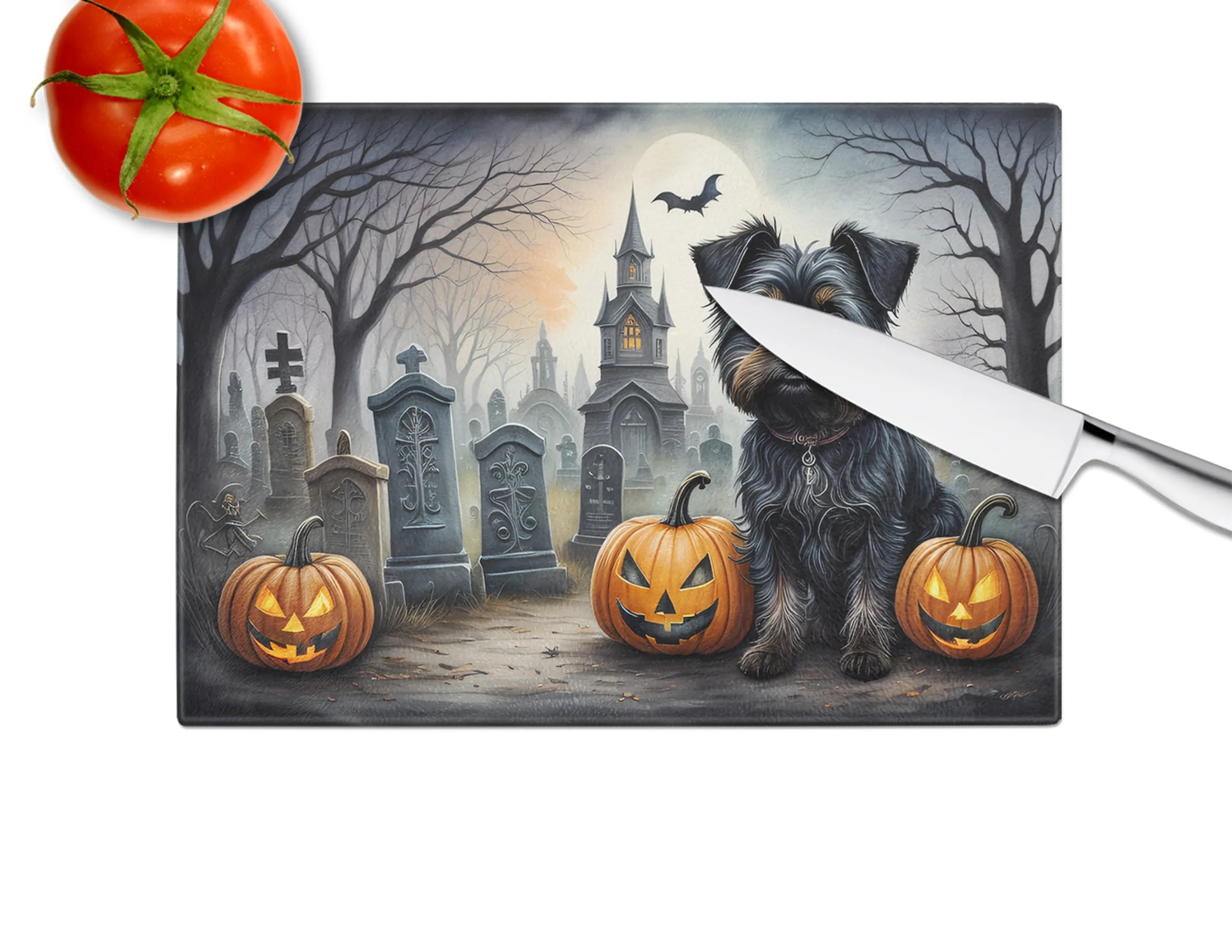 Spooky Halloween Glass Cutting Board - Size: LARGE | Pack Of: 1 | Collection name: Spooky halloween
