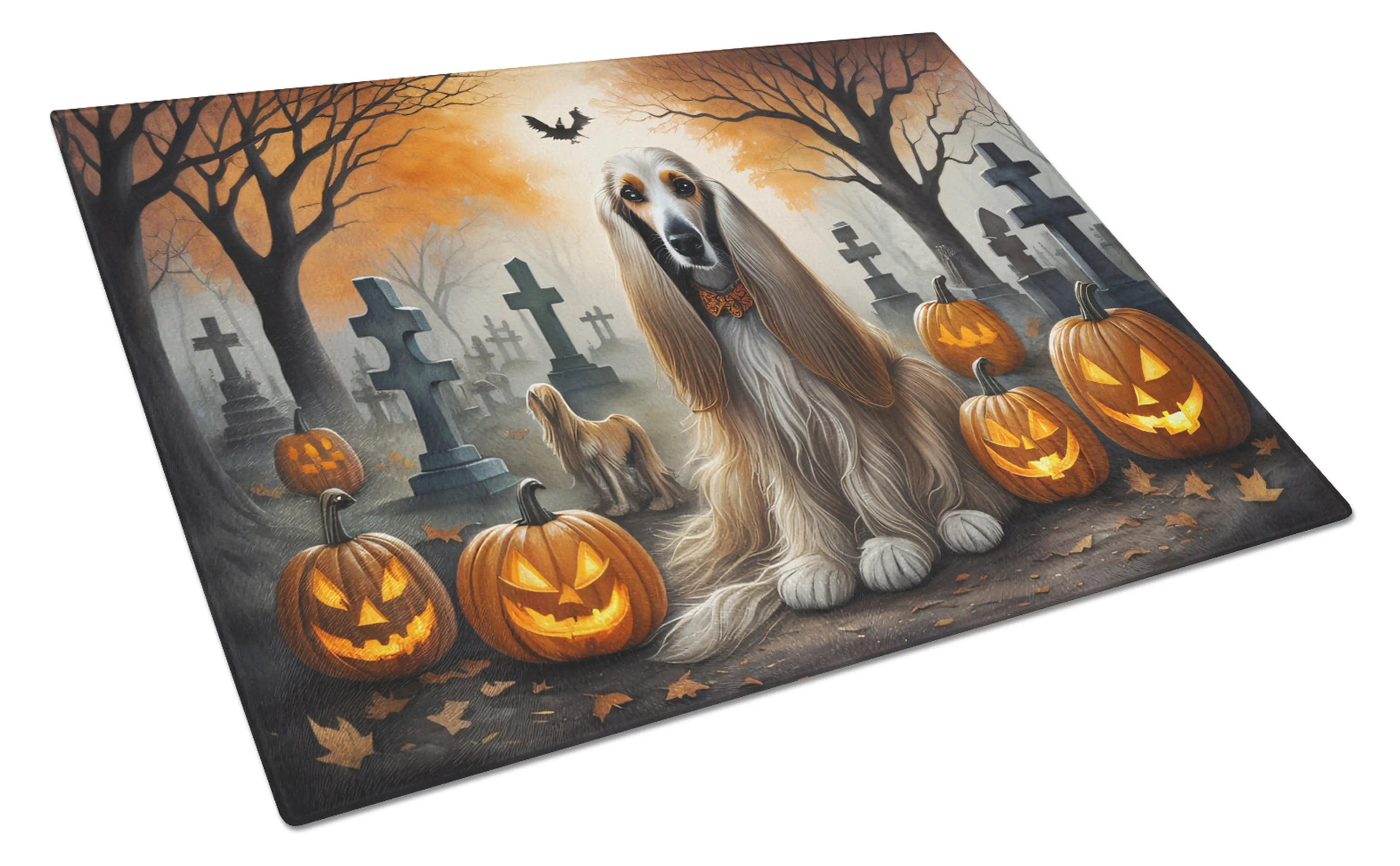 Spooky Halloween Glass Cutting Board - Size: LARGE | Pack Of: 1 | Collection name: Spooky halloween