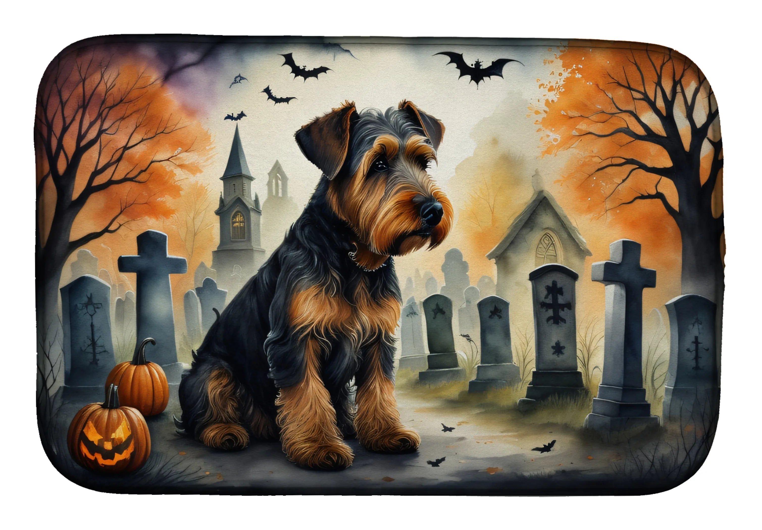 Spooky Halloween Dish Drying Mat - Size: 14  X 21" | Pack Of: 1 | Collection name: Spooky halloween