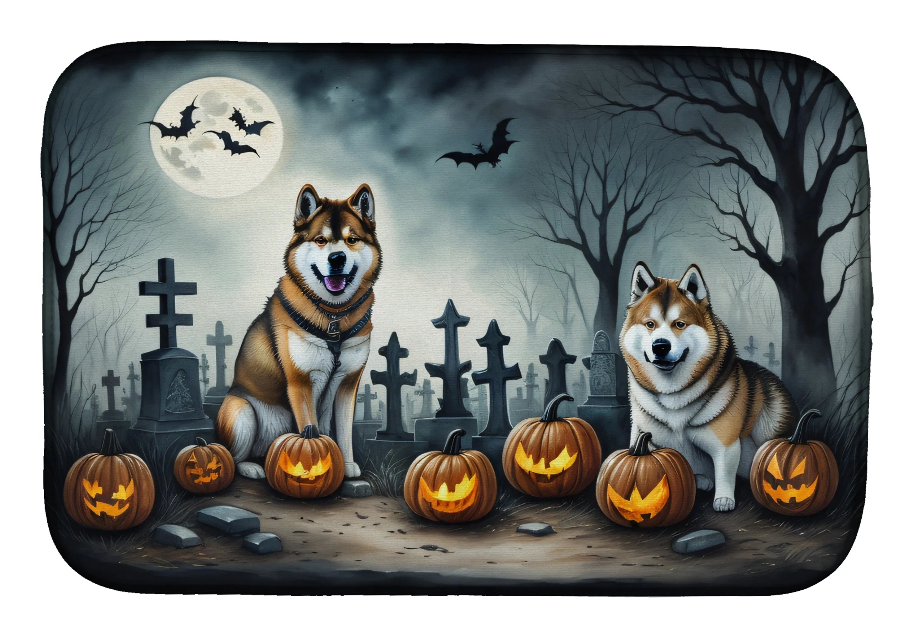 Spooky Halloween Dish Drying Mat - Size: 14  X 21" | Pack Of: 1 | Collection name: Spooky halloween