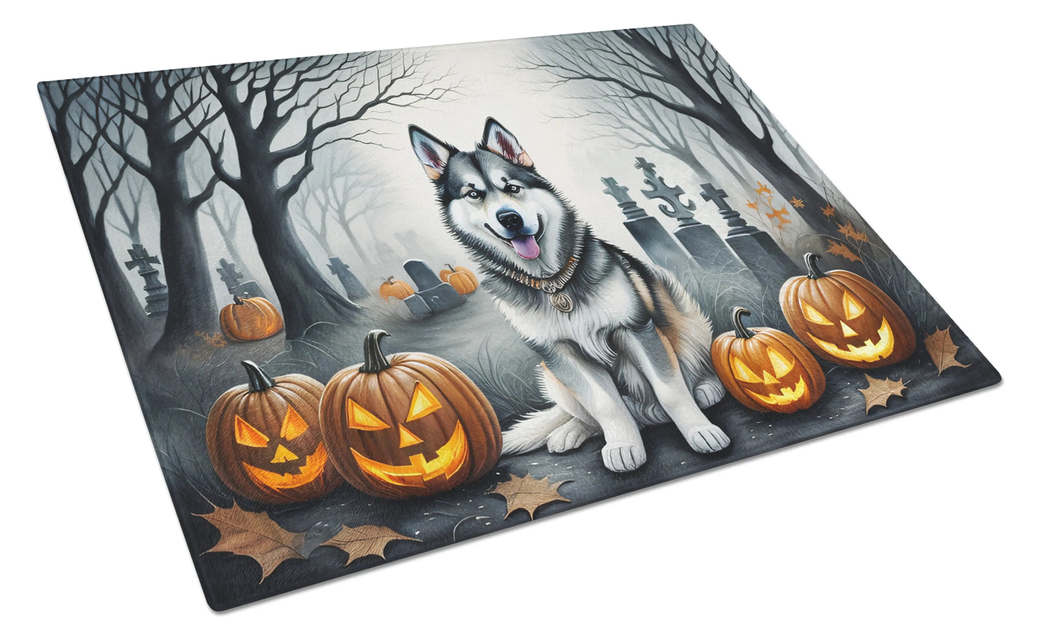 Spooky Halloween Glass Cutting Board - Size: LARGE | Pack Of: 1 | Collection name: Spooky halloween