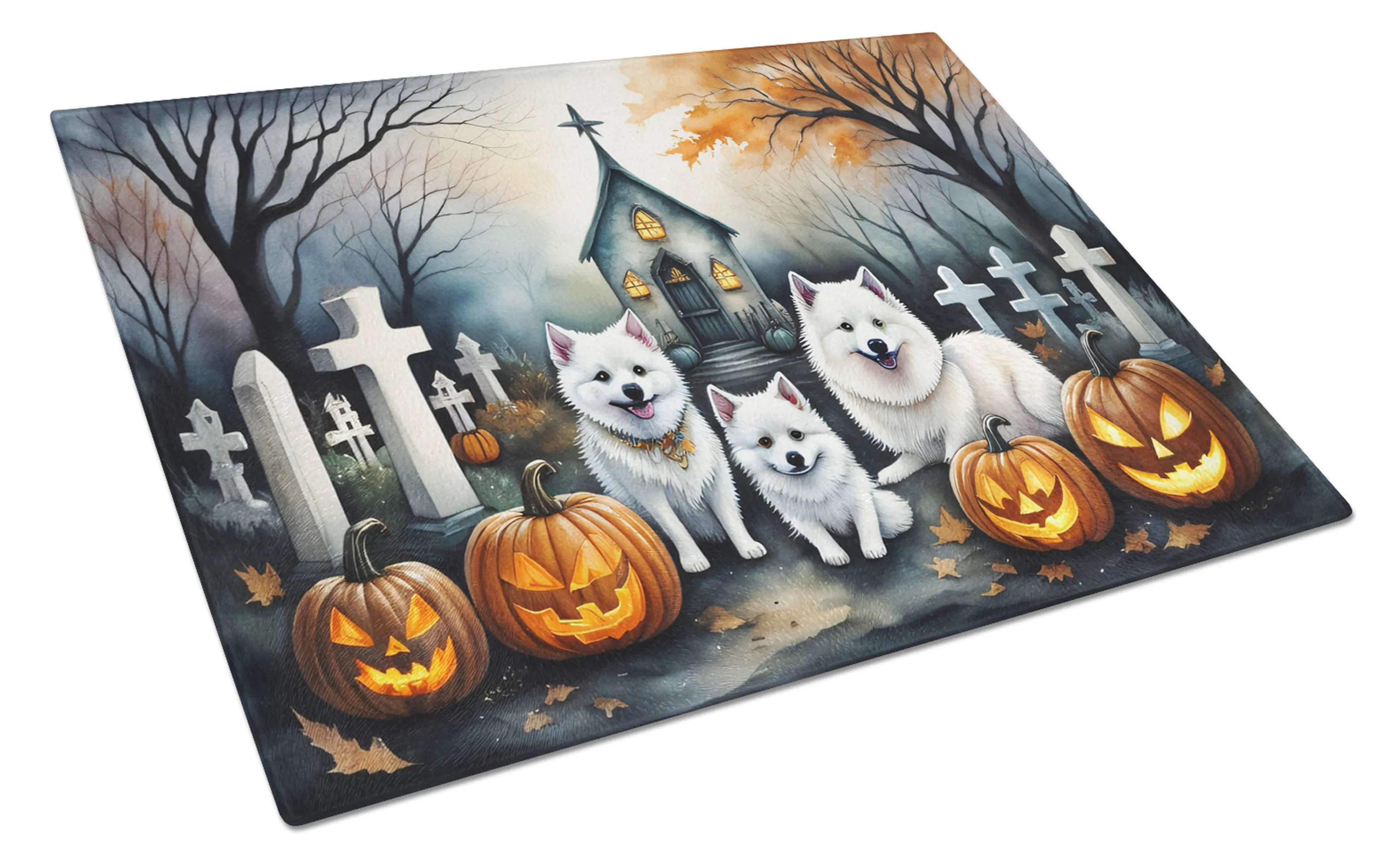 Spooky Halloween Glass Cutting Board - Size: LARGE | Pack Of: 1 | Collection name: Spooky halloween