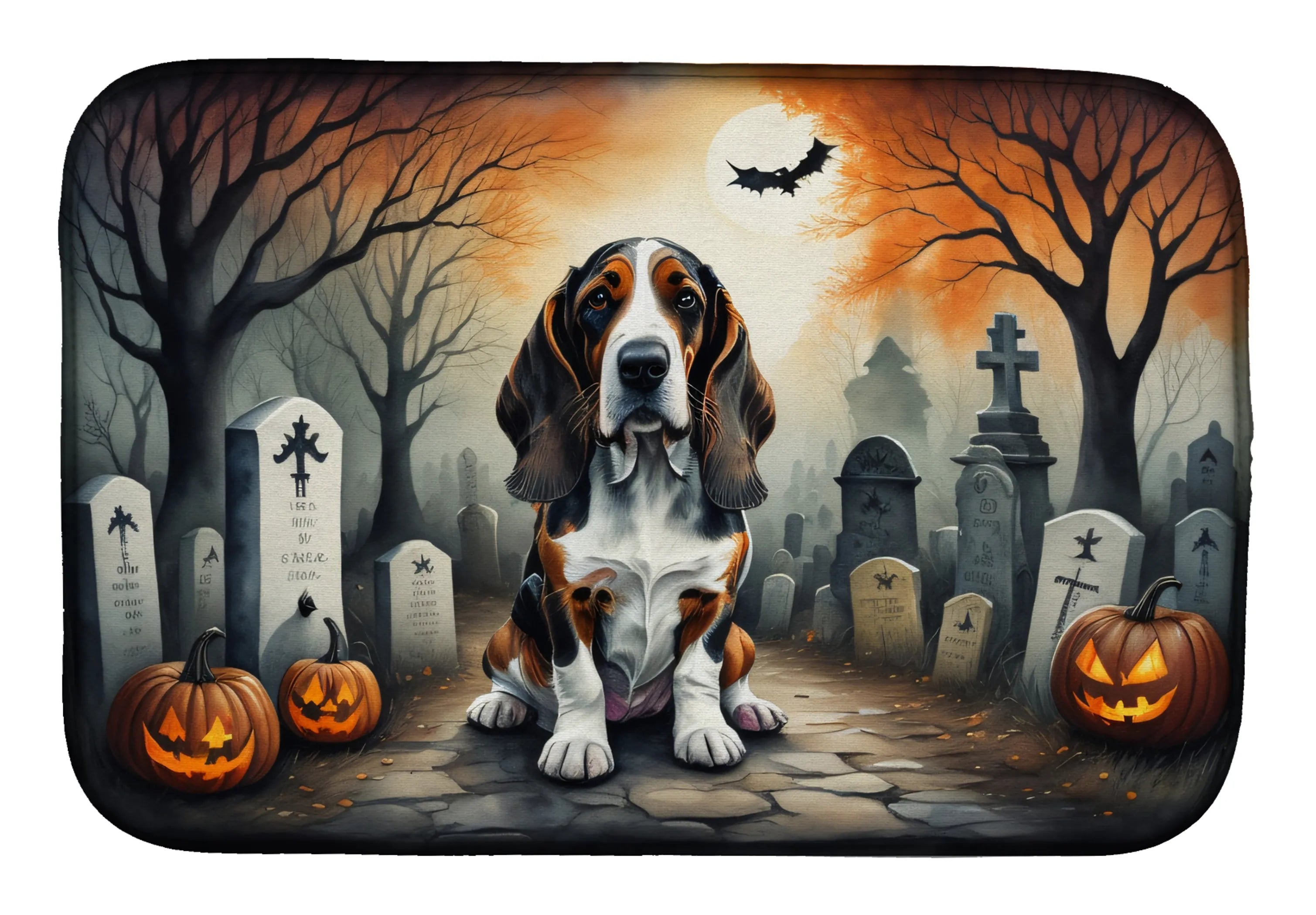 Spooky Halloween Dish Drying Mat - Size: 14  X 21" | Pack Of: 1 | Collection name: Spooky halloween
