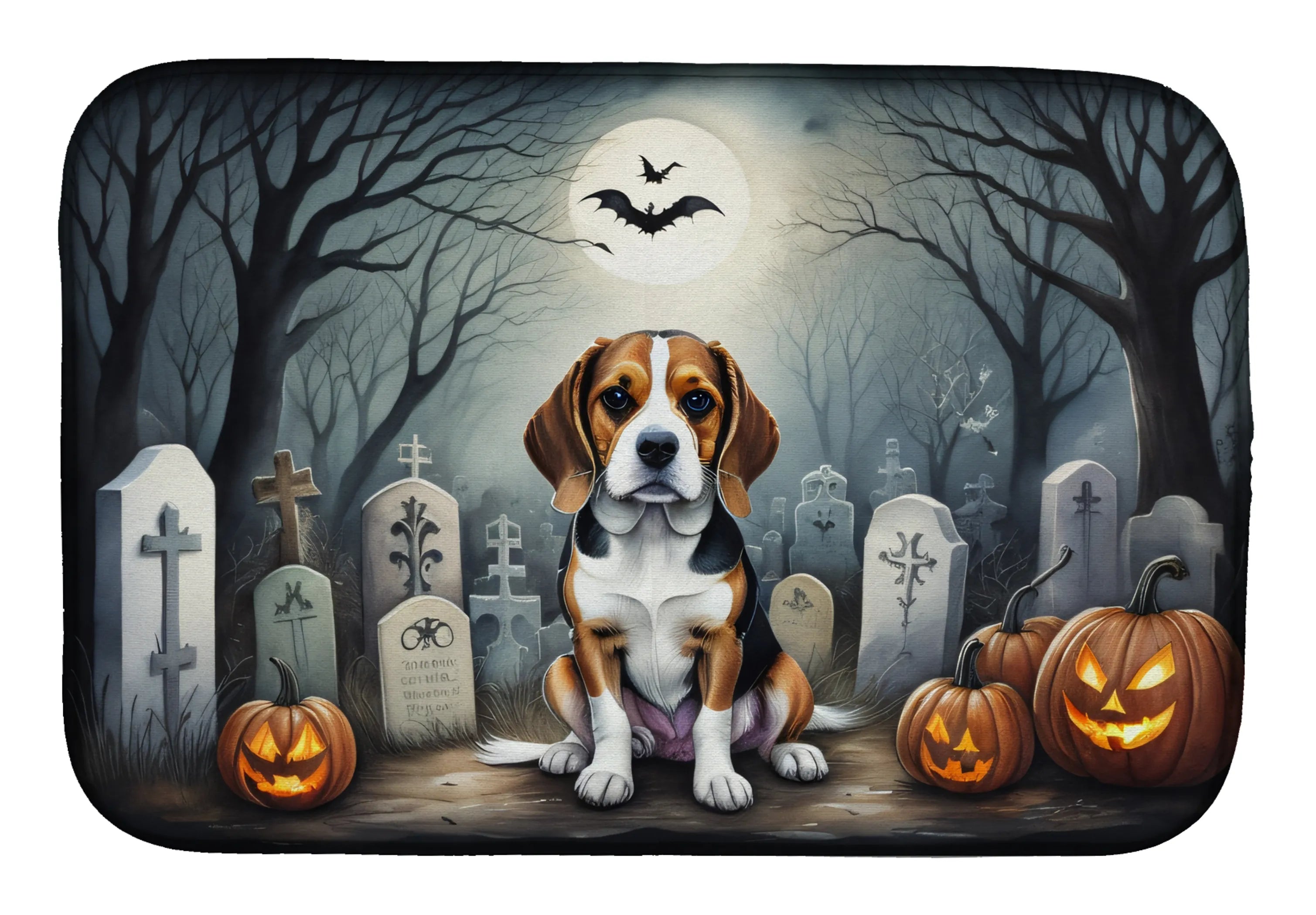 Spooky Halloween Dish Drying Mat - Size: 14  X 21" | Pack Of: 1 | Collection name: Spooky halloween