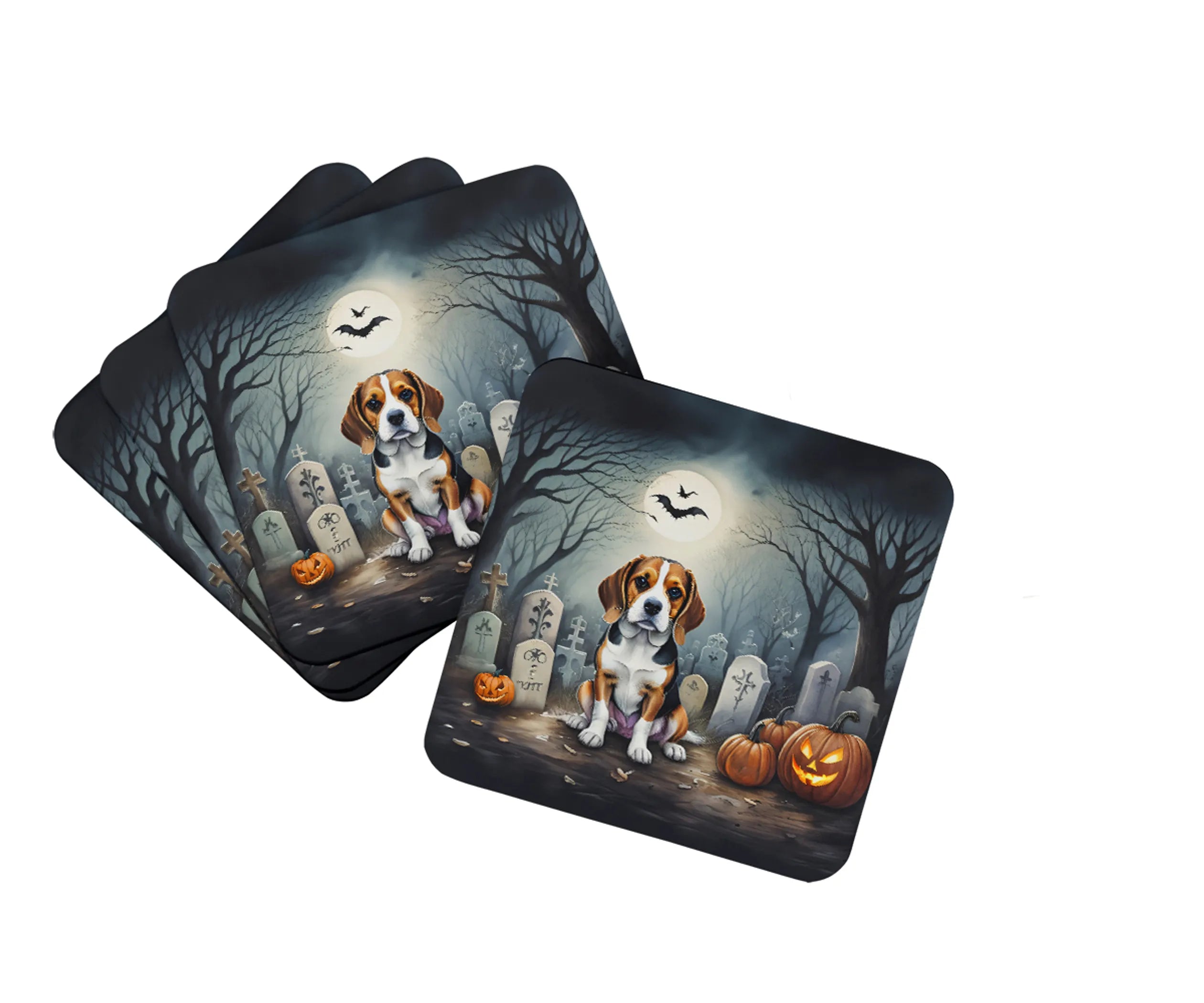 Spooky Halloween Foam Coasters - Size: 3.5 | Pack Of: 1 | Collection name: Spooky halloween