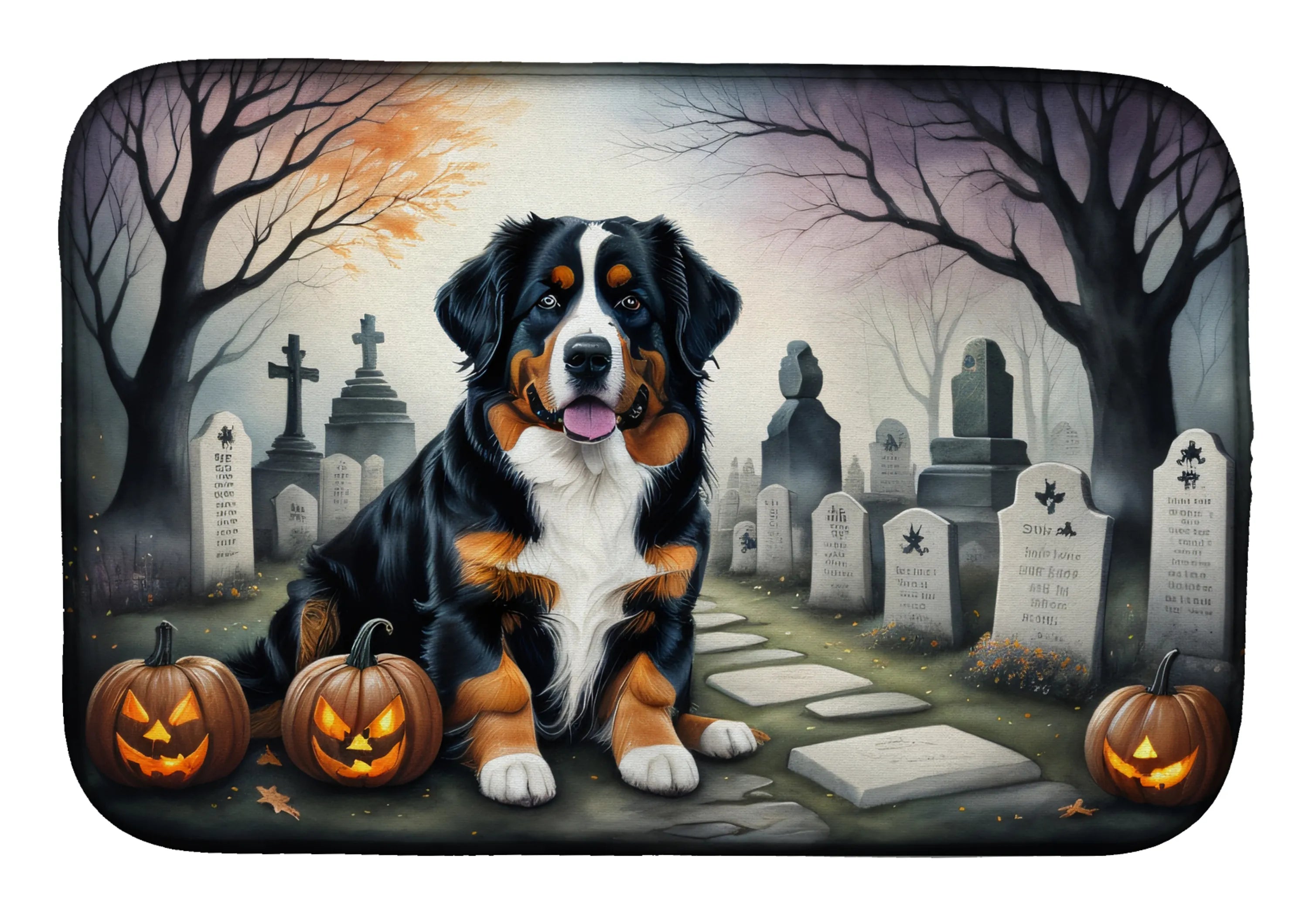 Spooky Halloween Dish Drying Mat - Size: 14  X 21" | Pack Of: 1 | Collection name: Spooky halloween
