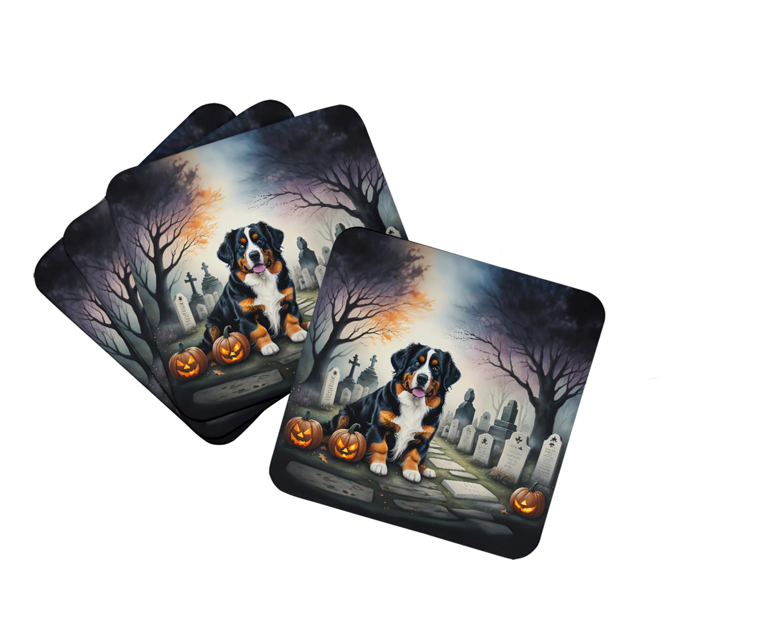 Spooky Halloween Foam Coasters - Size: 3.5 | Pack Of: 1 | Collection name: Spooky halloween