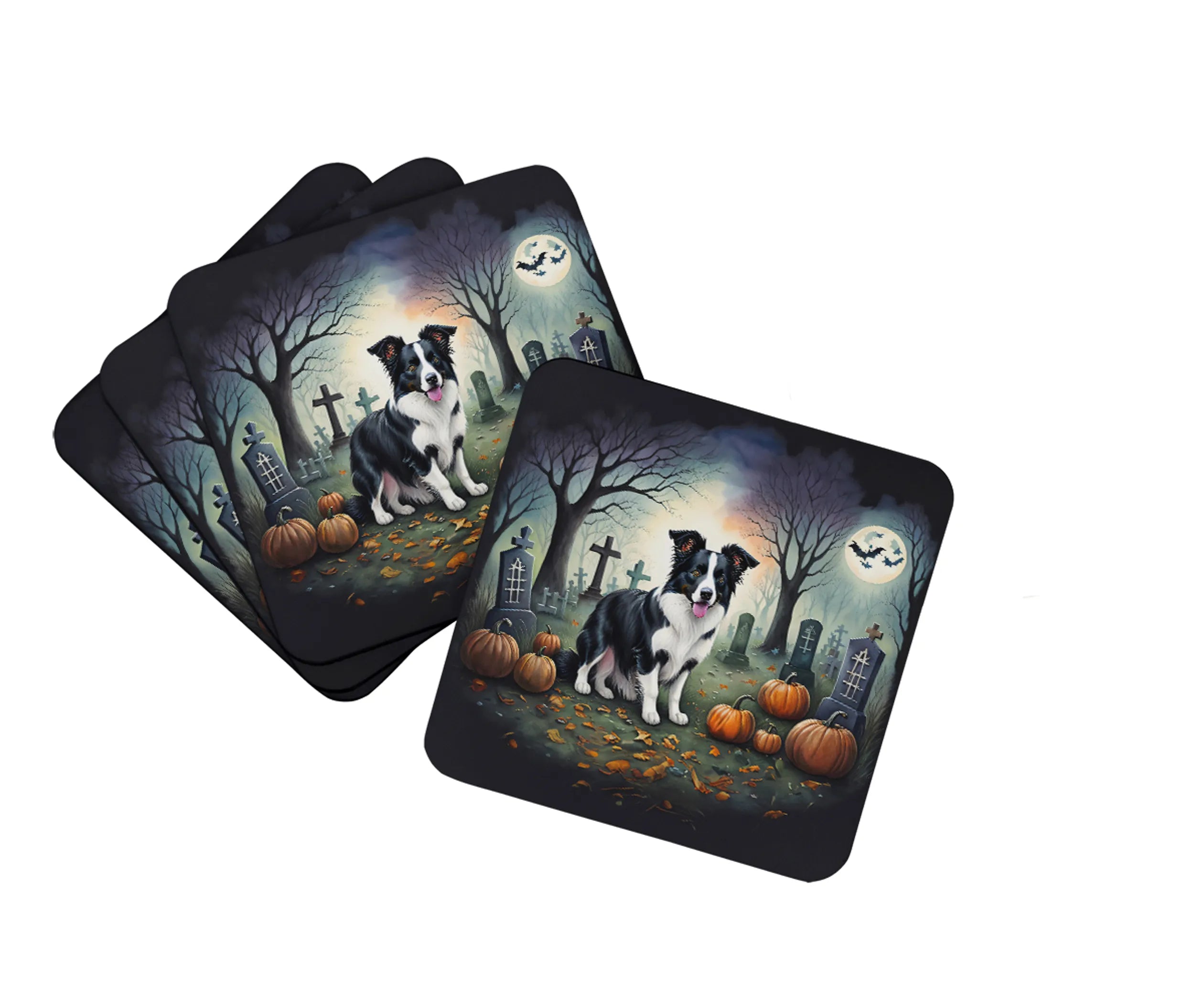 Spooky Halloween Foam Coasters - Size: 3.5 | Pack Of: 1 | Collection name: Spooky halloween