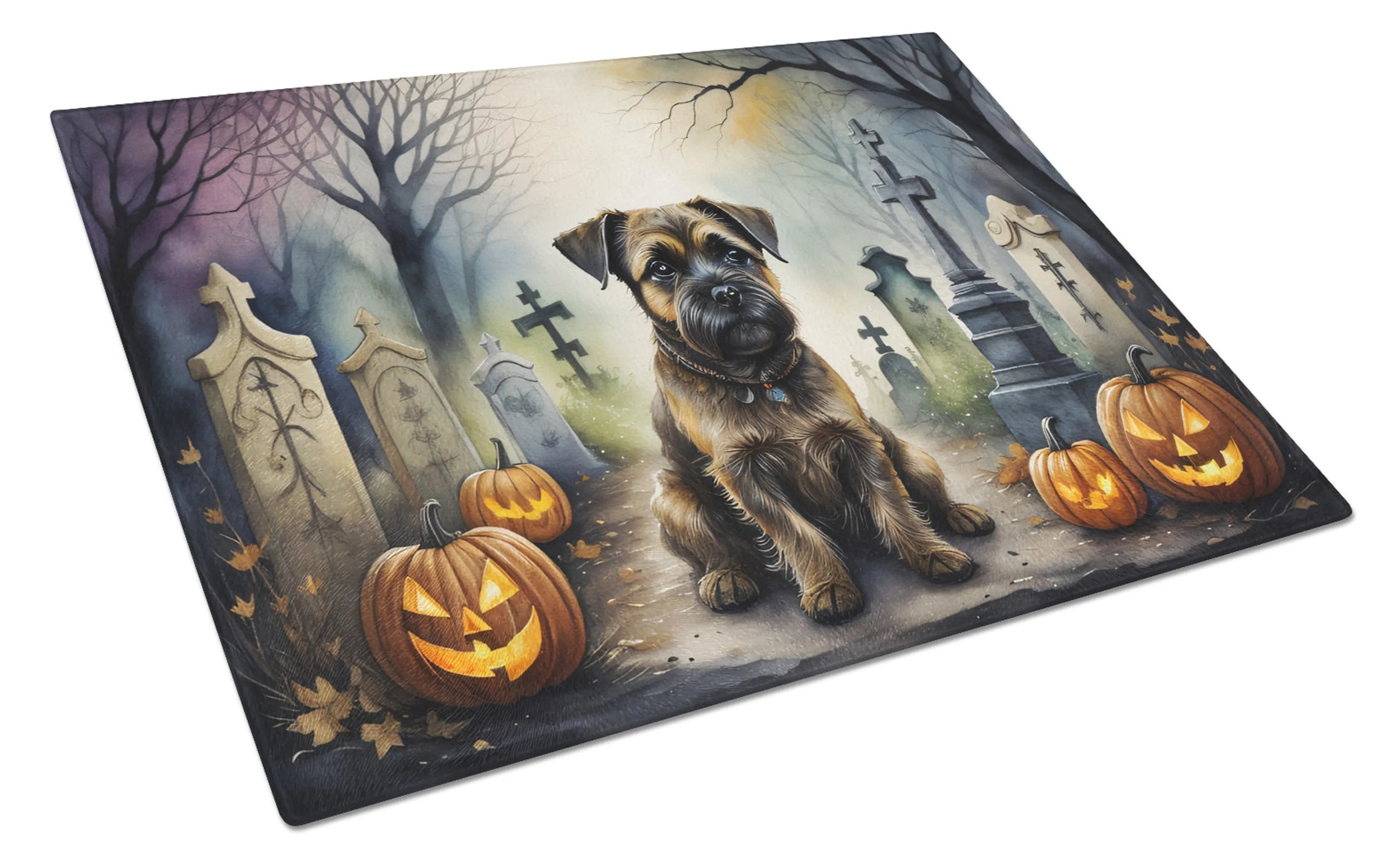Spooky Halloween Glass Cutting Board - Size: LARGE | Pack Of: 1 | Collection name: Spooky halloween