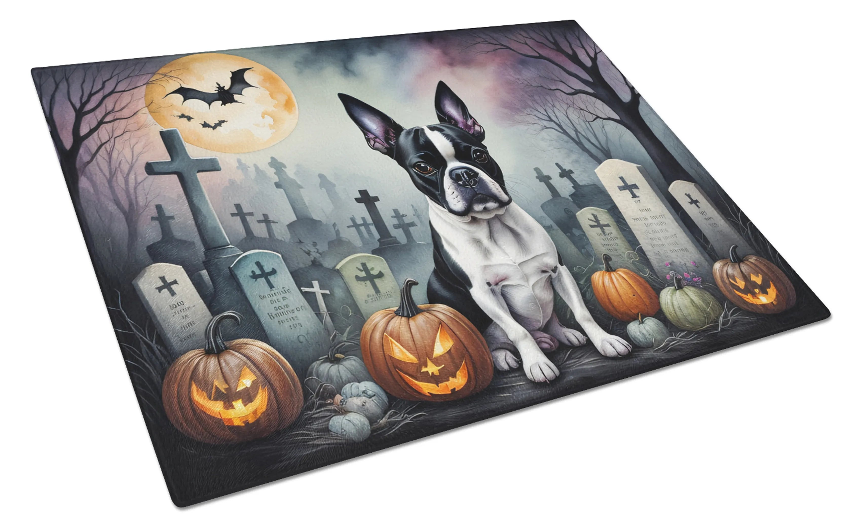 Spooky Halloween Glass Cutting Board - Size: LARGE | Pack Of: 1 | Collection name: Spooky halloween