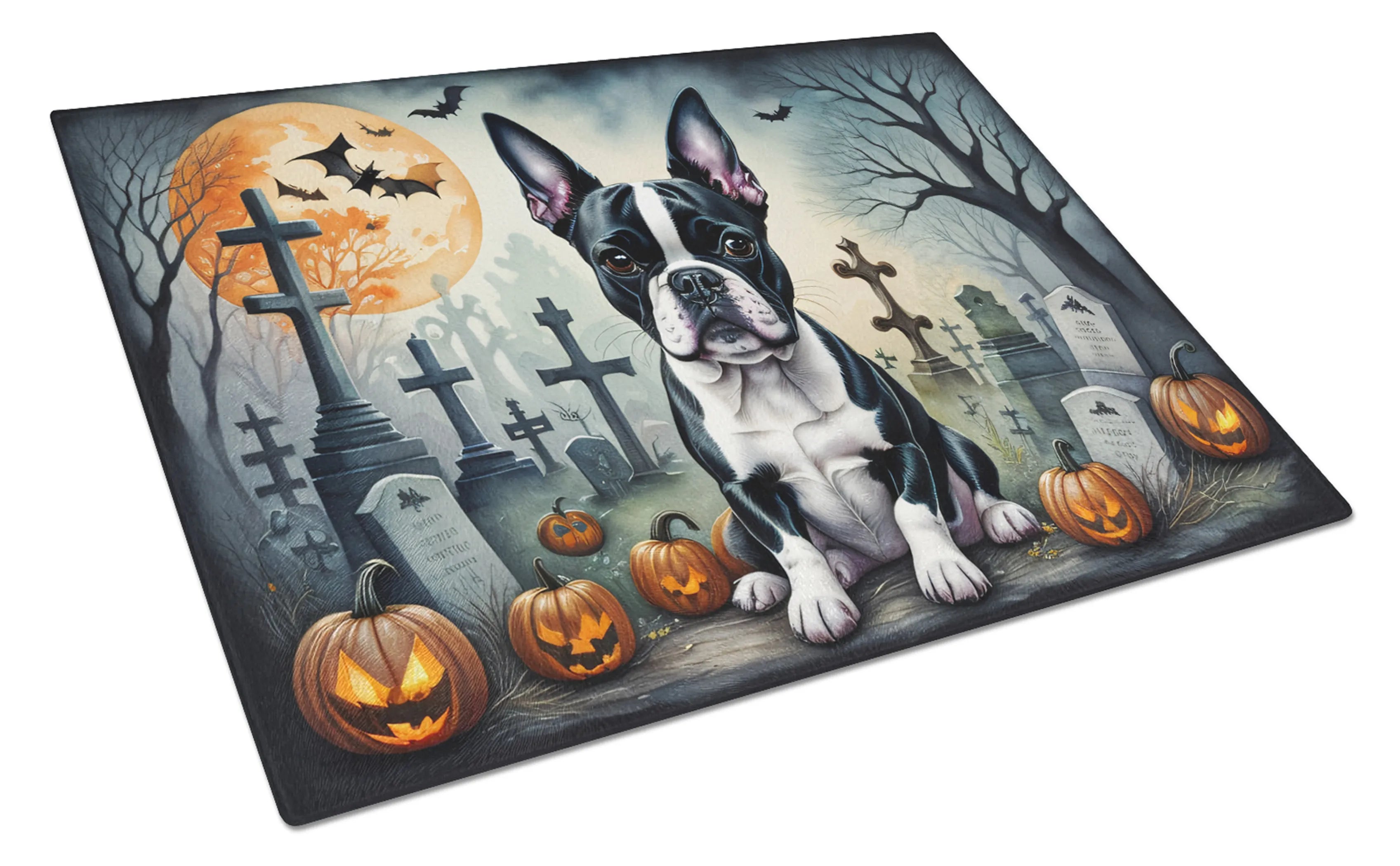 Spooky Halloween Glass Cutting Board - Size: LARGE | Pack Of: 1 | Collection name: Spooky halloween