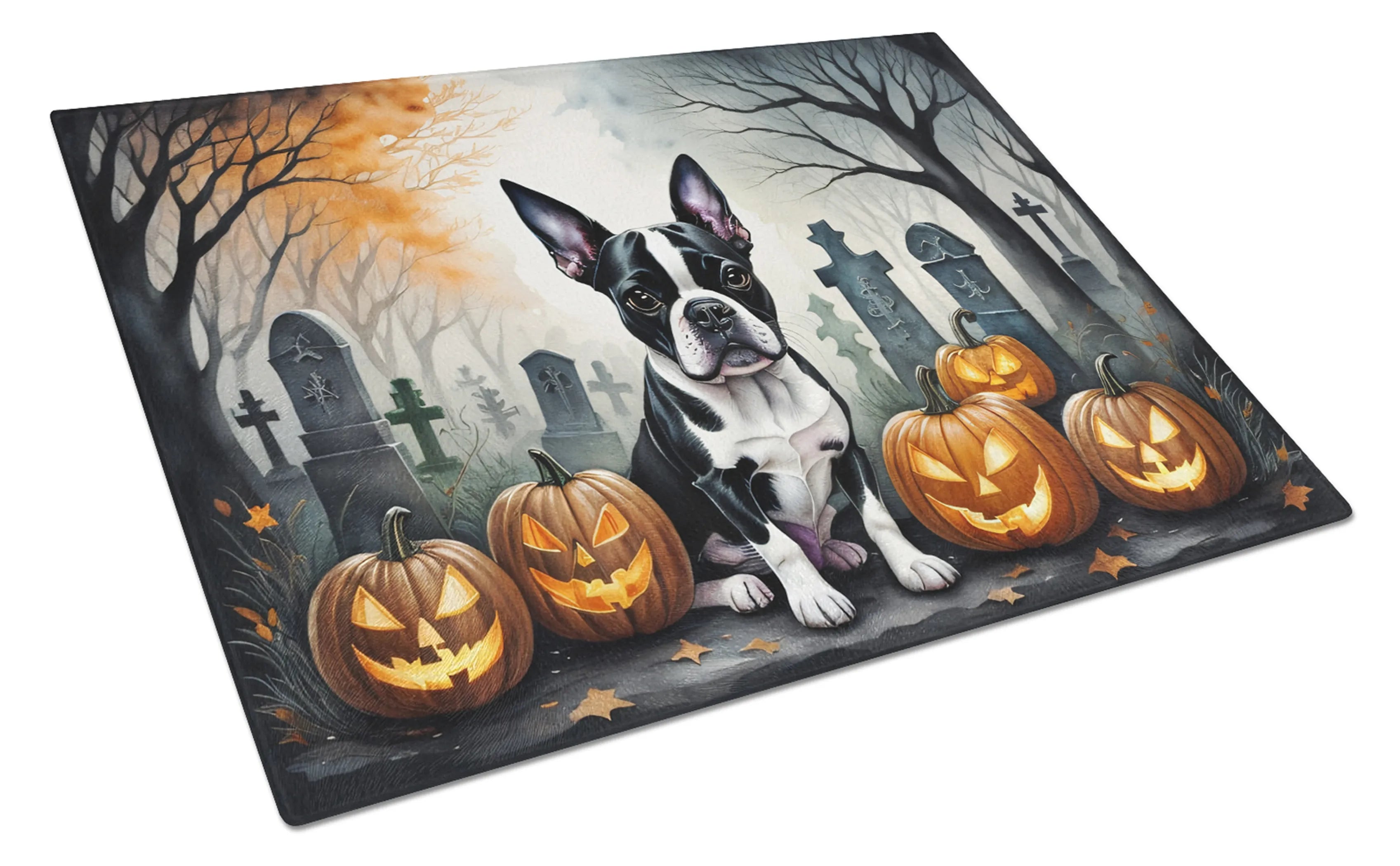 Spooky Halloween Glass Cutting Board - Size: LARGE | Pack Of: 1 | Collection name: Spooky halloween