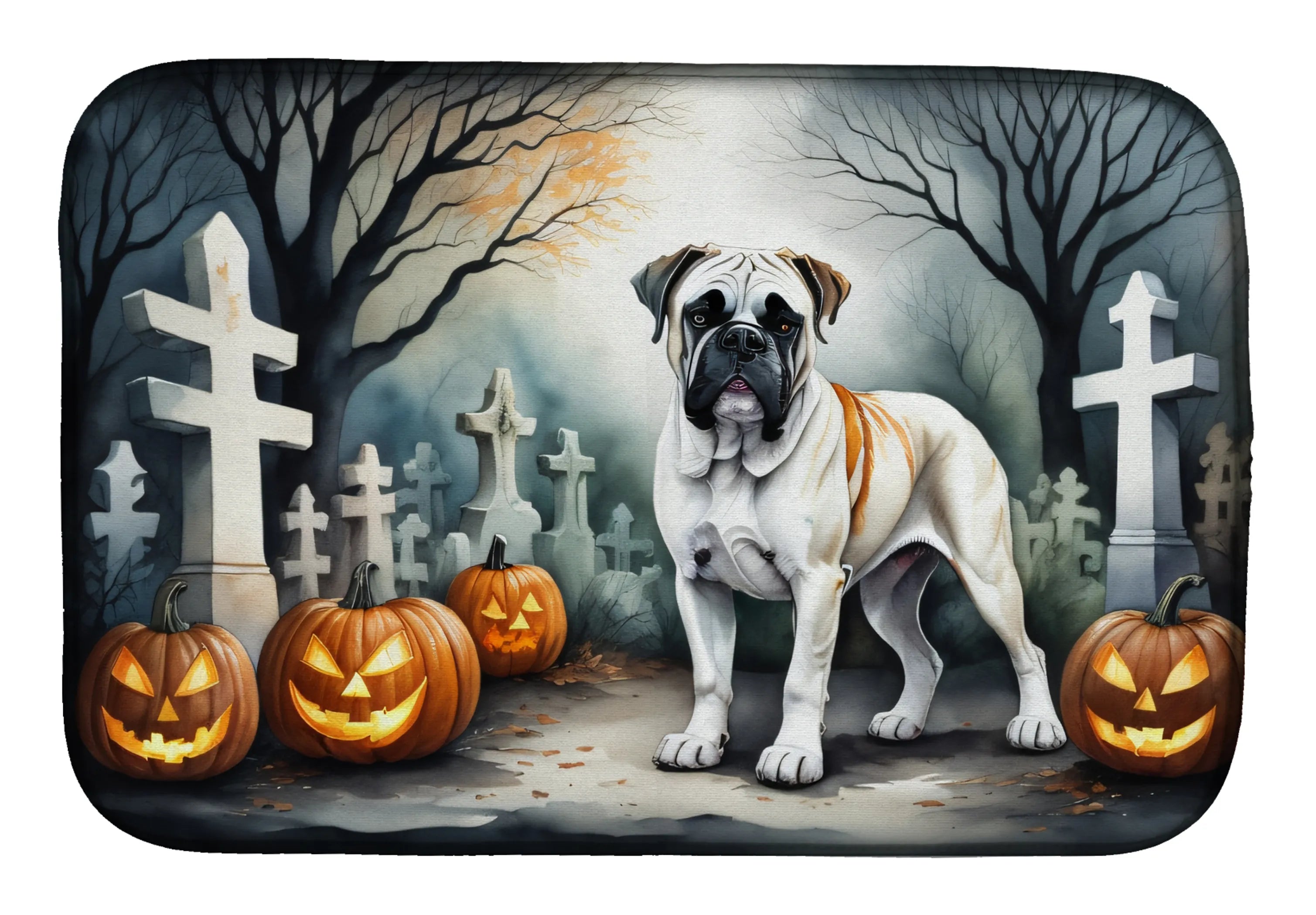 Spooky Halloween Dish Drying Mat - Size: 14  X 21" | Pack Of: 1 | Collection name: Spooky halloween