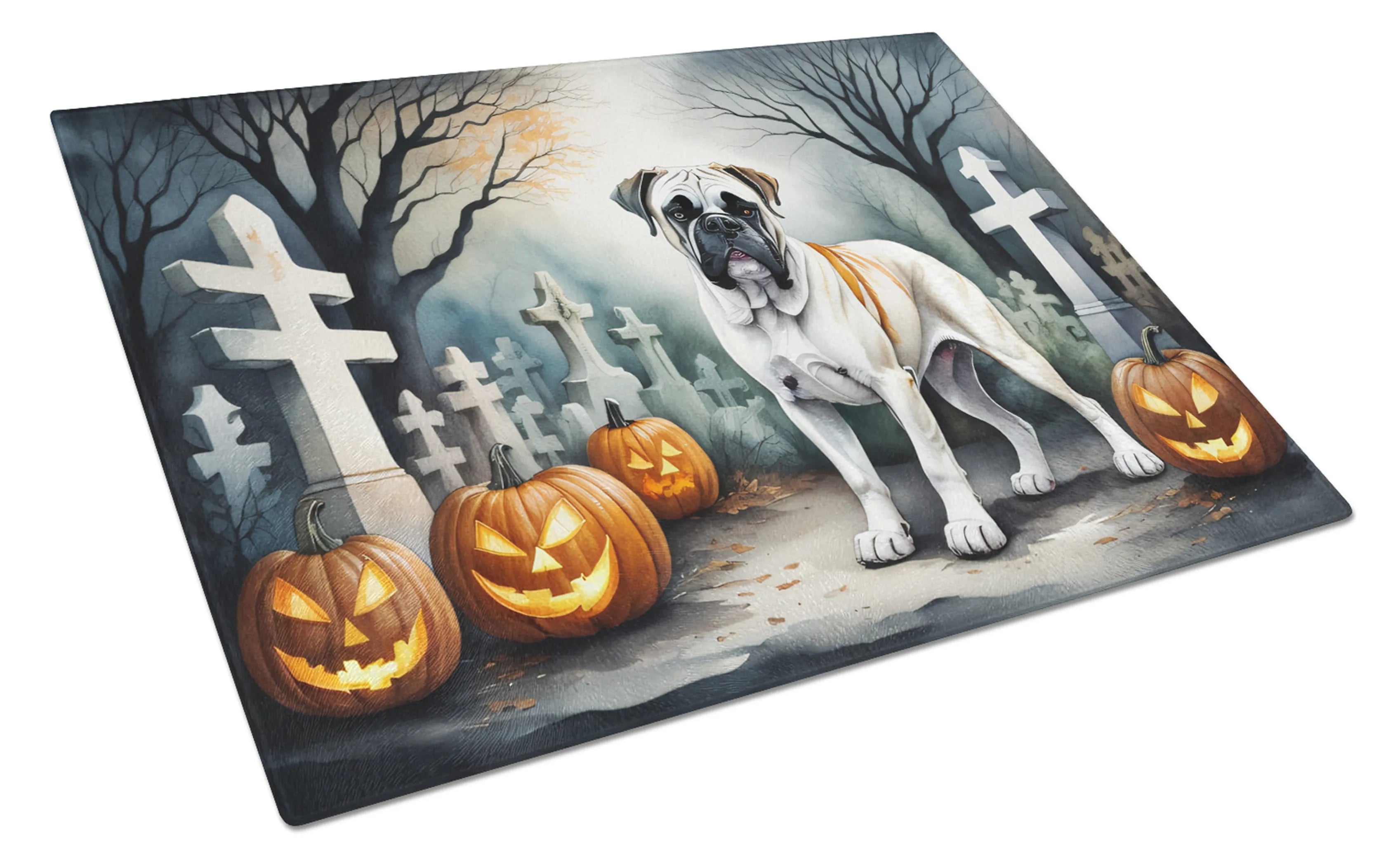 Spooky Halloween Glass Cutting Board - Size: LARGE | Pack Of: 1 | Collection name: Spooky halloween