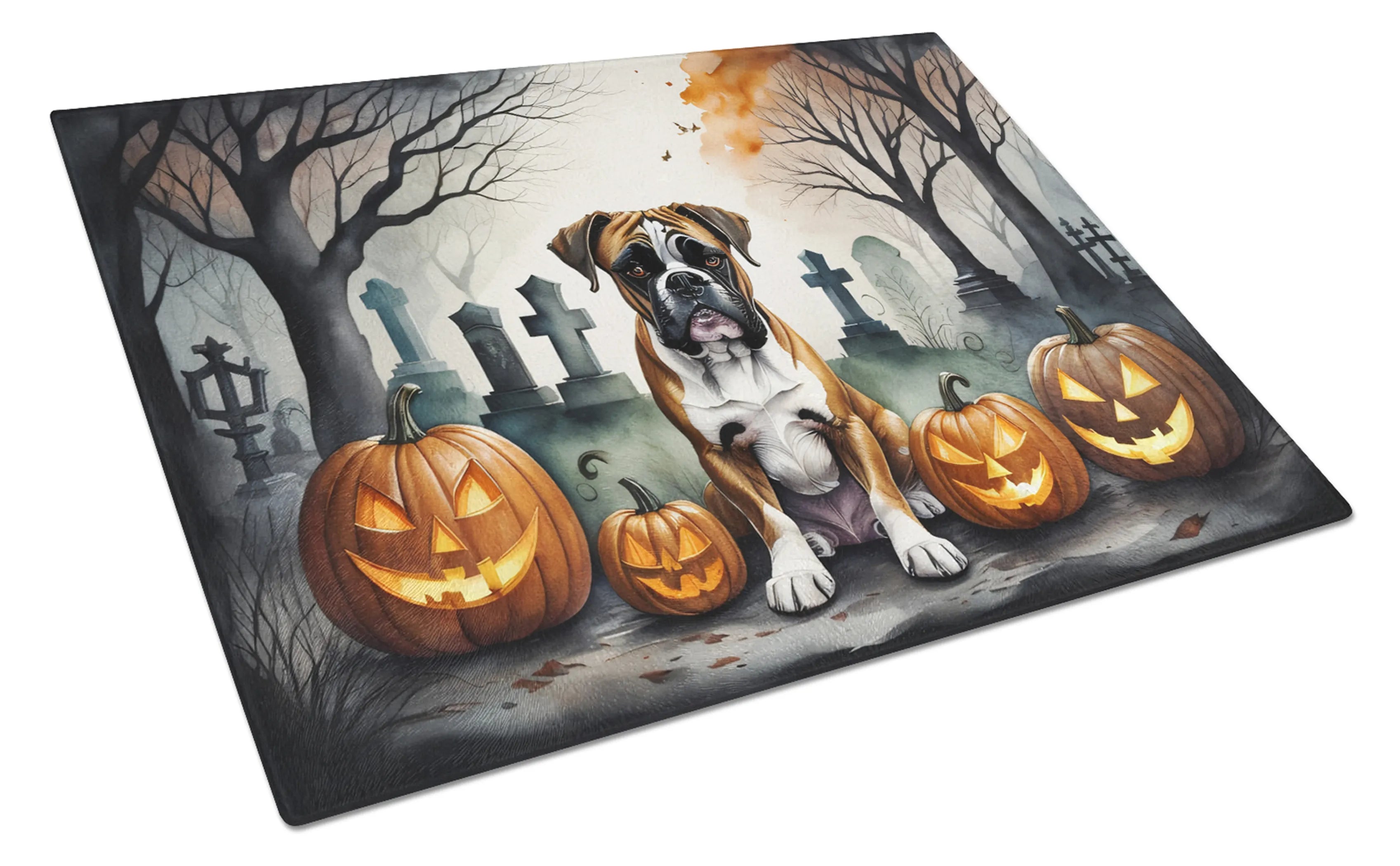 Spooky Halloween Glass Cutting Board - Size: LARGE | Pack Of: 1 | Collection name: Spooky halloween