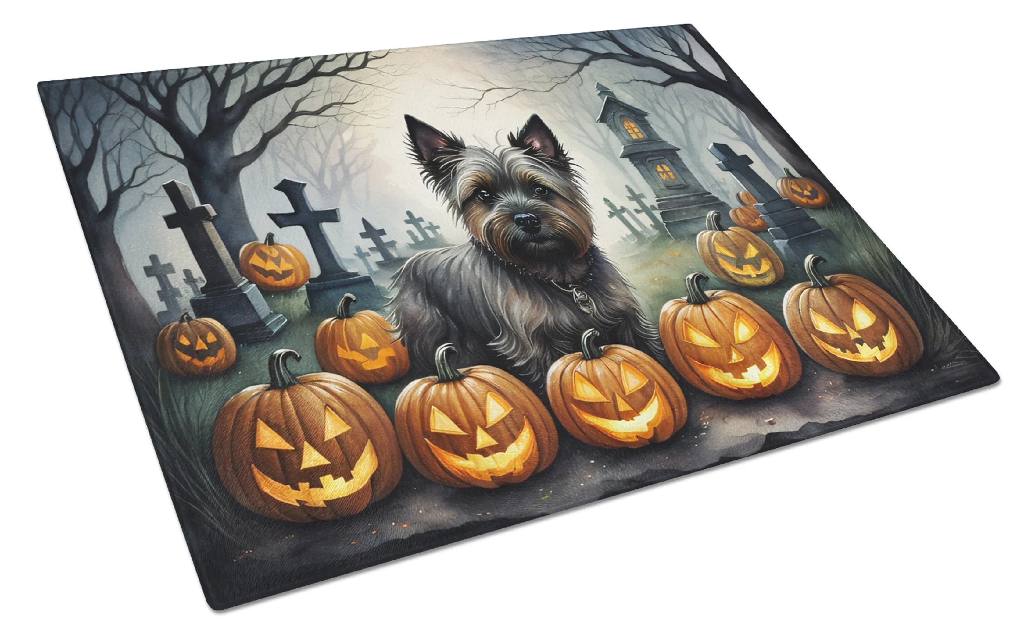 Spooky Halloween Glass Cutting Board - Size: LARGE | Pack Of: 1 | Collection name: Spooky halloween