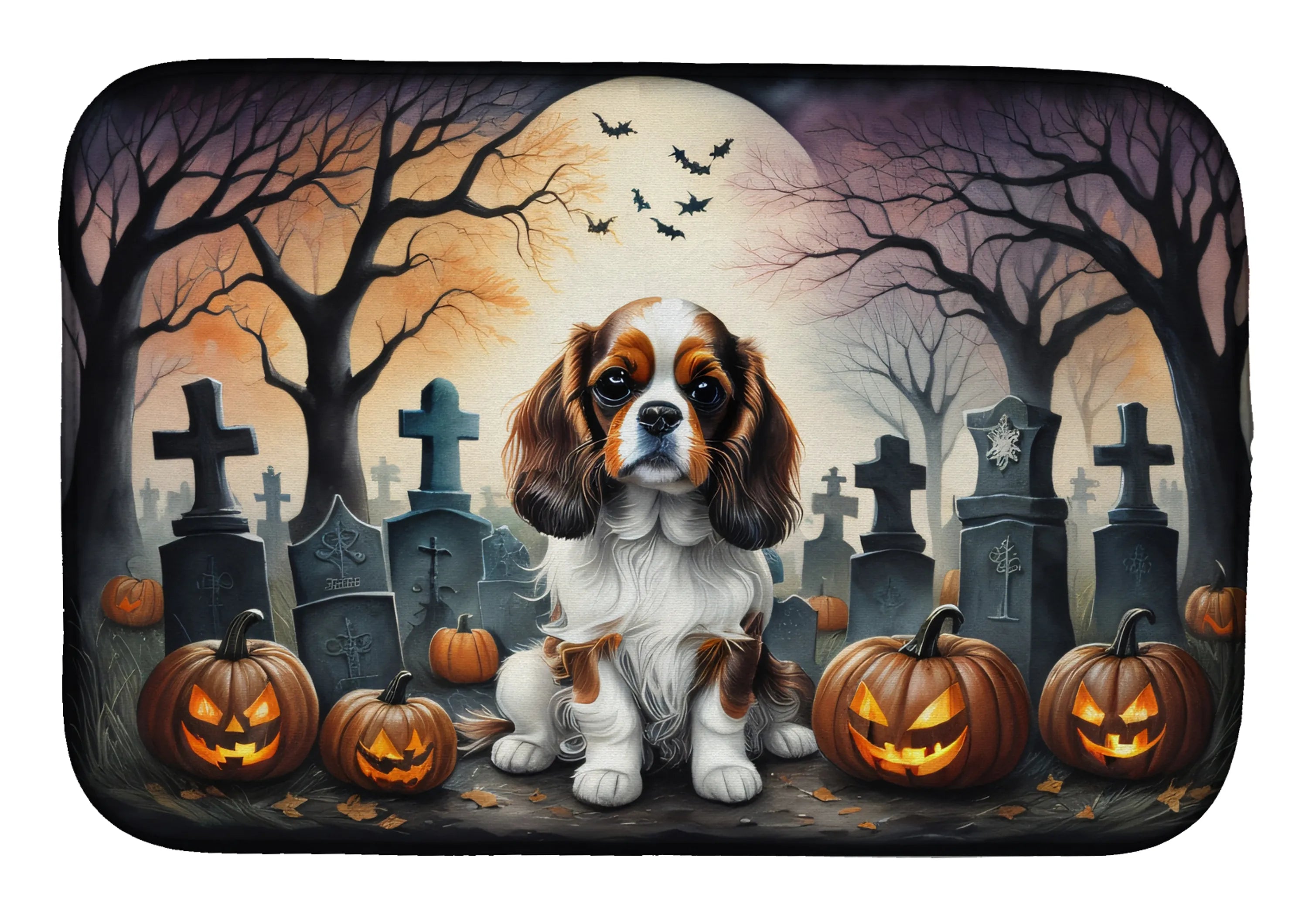 Spooky Halloween Dish Drying Mat - Size: 14  X 21" | Pack Of: 1 | Collection name: Spooky halloween