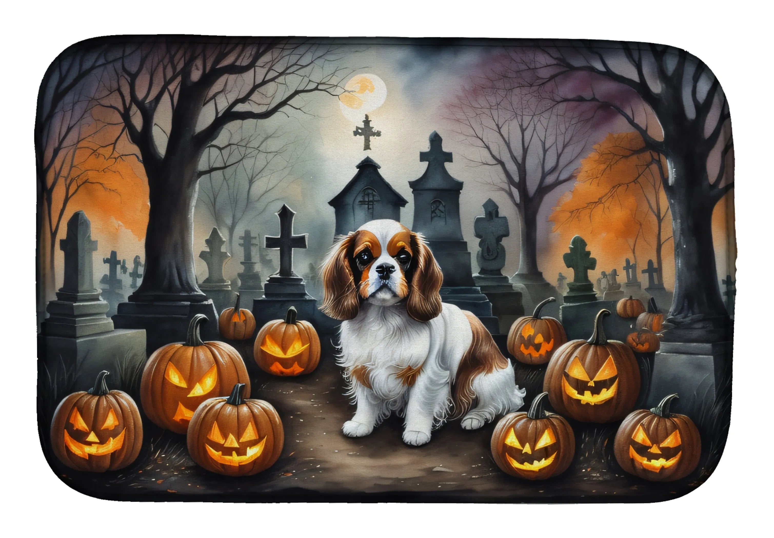Spooky Halloween Dish Drying Mat - Size: 14  X 21" | Pack Of: 1 | Collection name: Spooky halloween