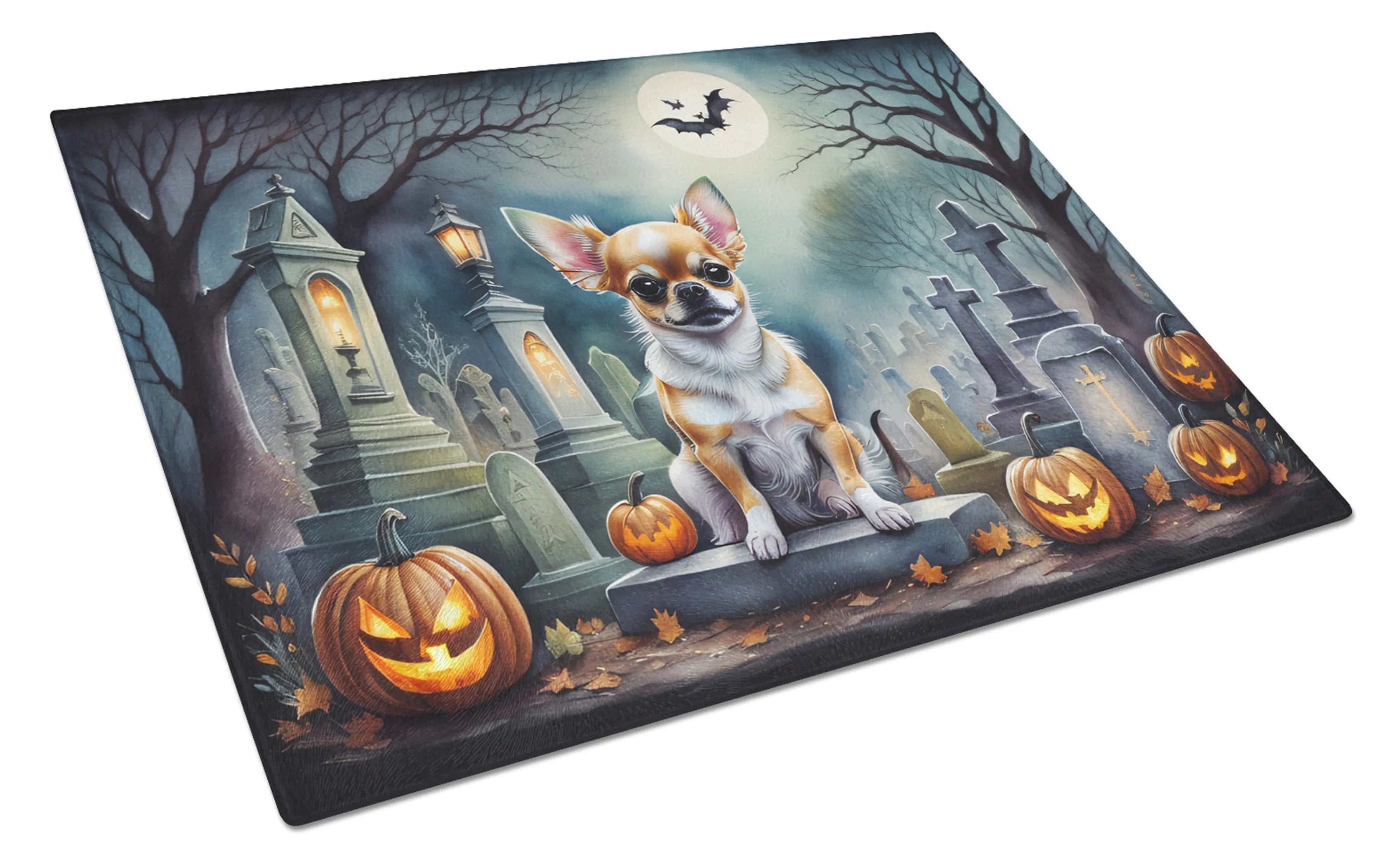 Spooky Halloween Glass Cutting Board - Size: LARGE | Pack Of: 1 | Collection name: Spooky halloween