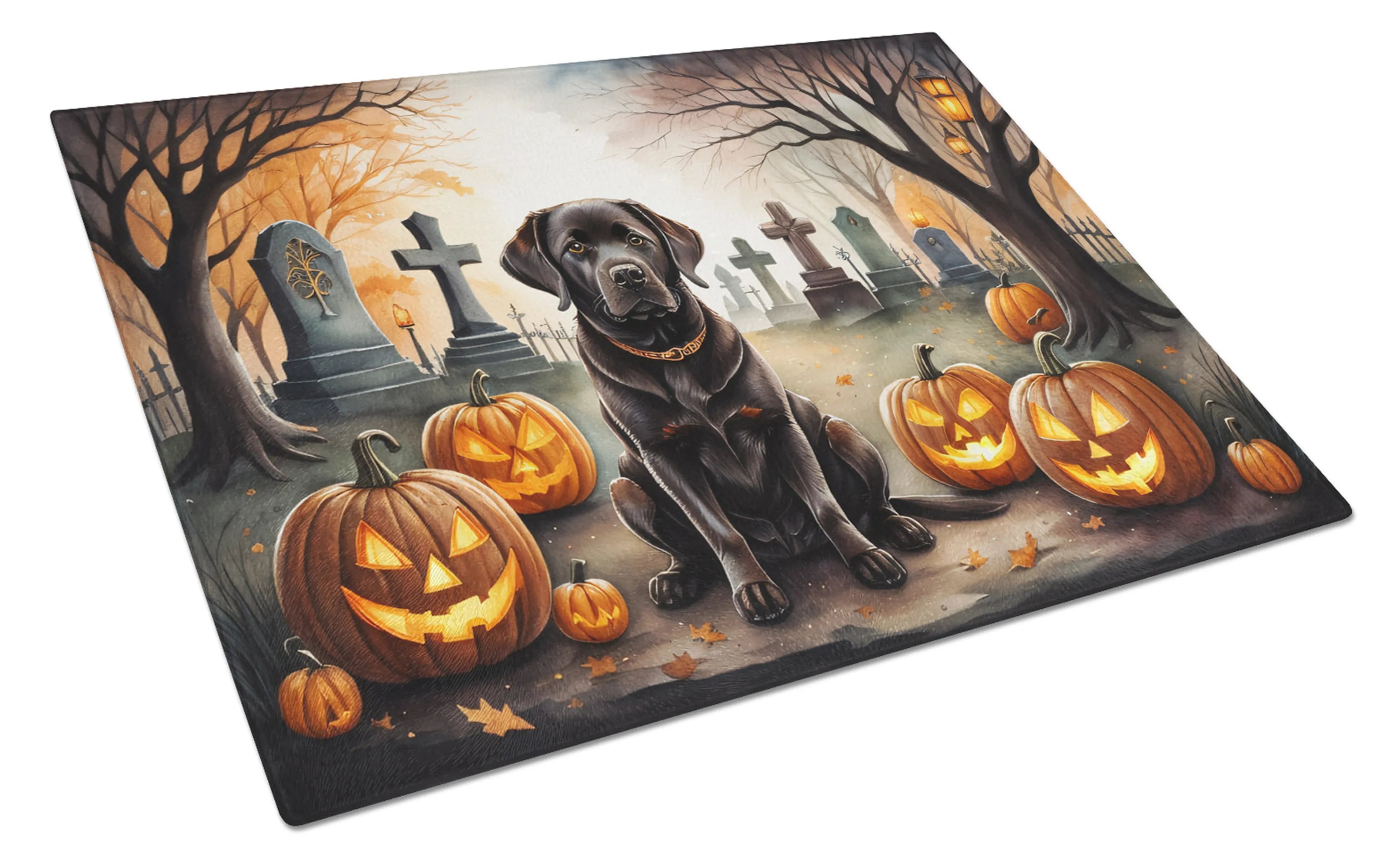 Spooky Halloween Glass Cutting Board - Size: LARGE | Pack Of: 1 | Collection name: Spooky halloween