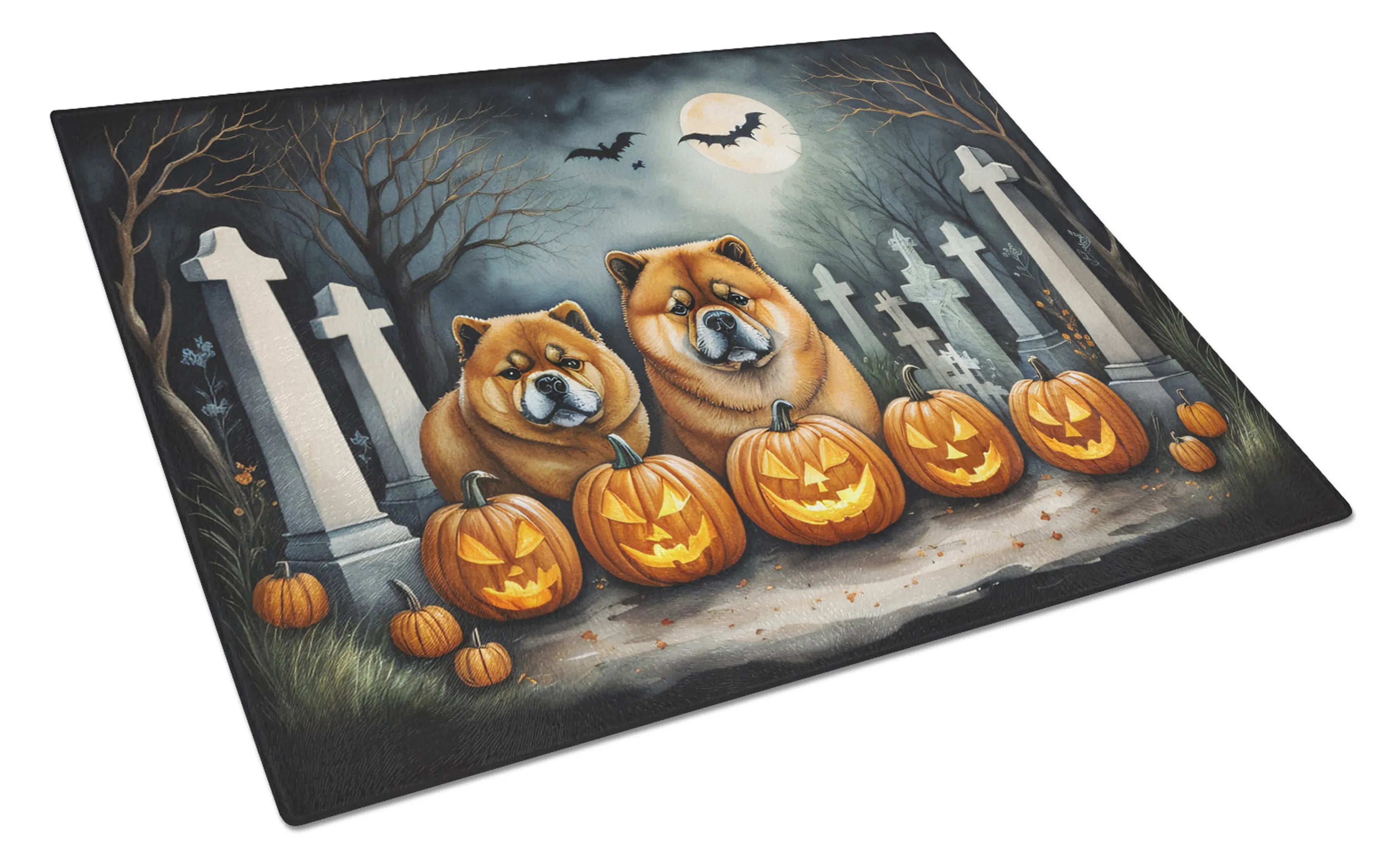 Spooky Halloween Glass Cutting Board - Size: LARGE | Pack Of: 1 | Collection name: Spooky halloween
